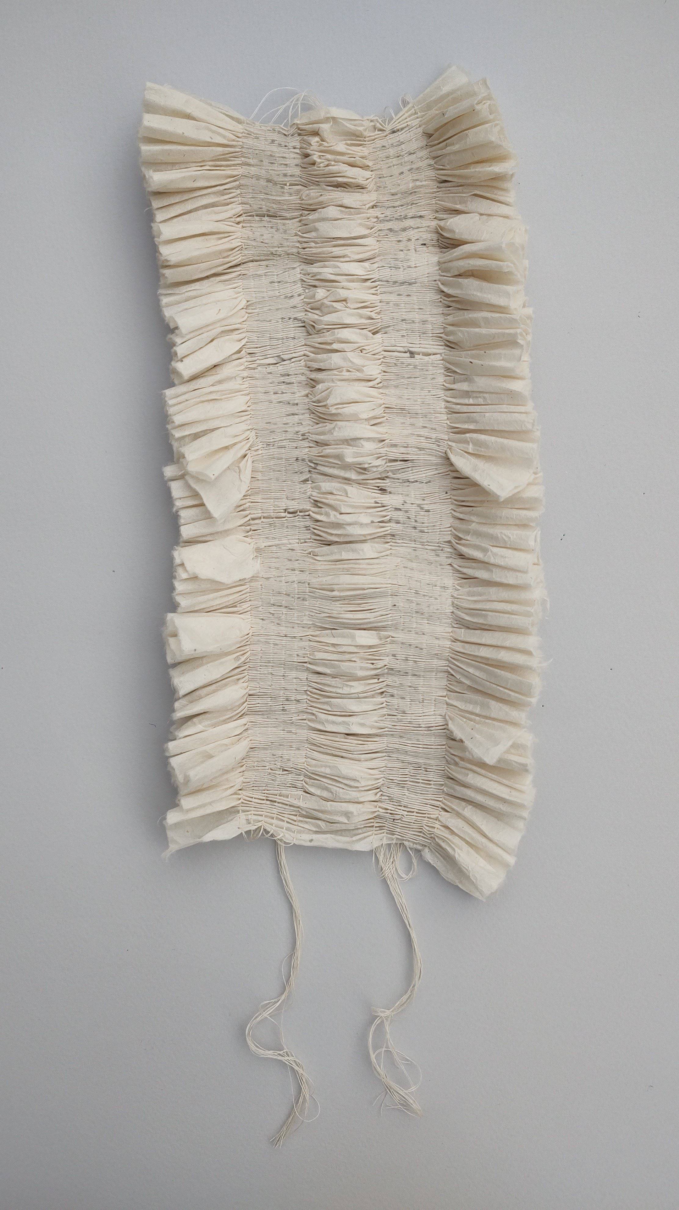 Walk Gently. Pleated Paper Textile. paper, ink, threads.   
Contact BobCat Gallery contact@bobcatgallery.co.uk