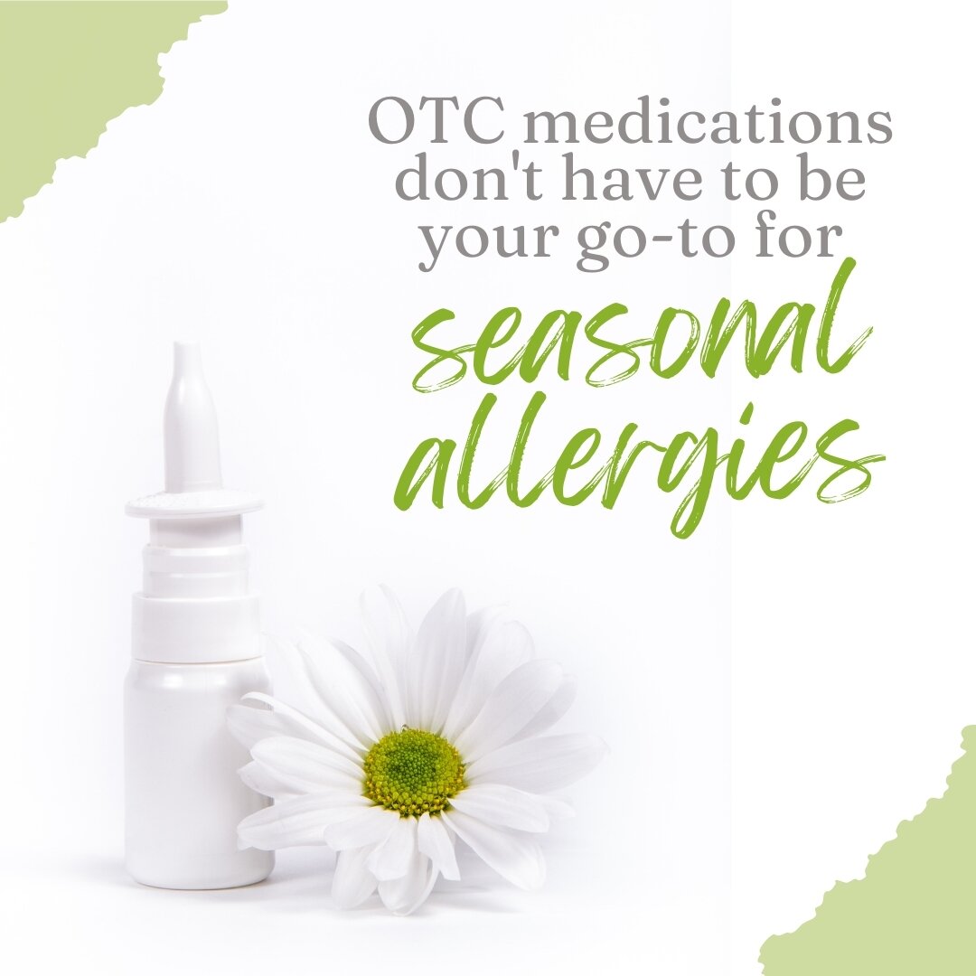 Over-the-counter medications don't have to be your go-to for seasonal allergies 🙌

🌿 Quercetin, butterbur, stinging nettle, licorice root, and ginger all have natural anti-inflammatory and antihistamine properties that can help alleviate symptoms s