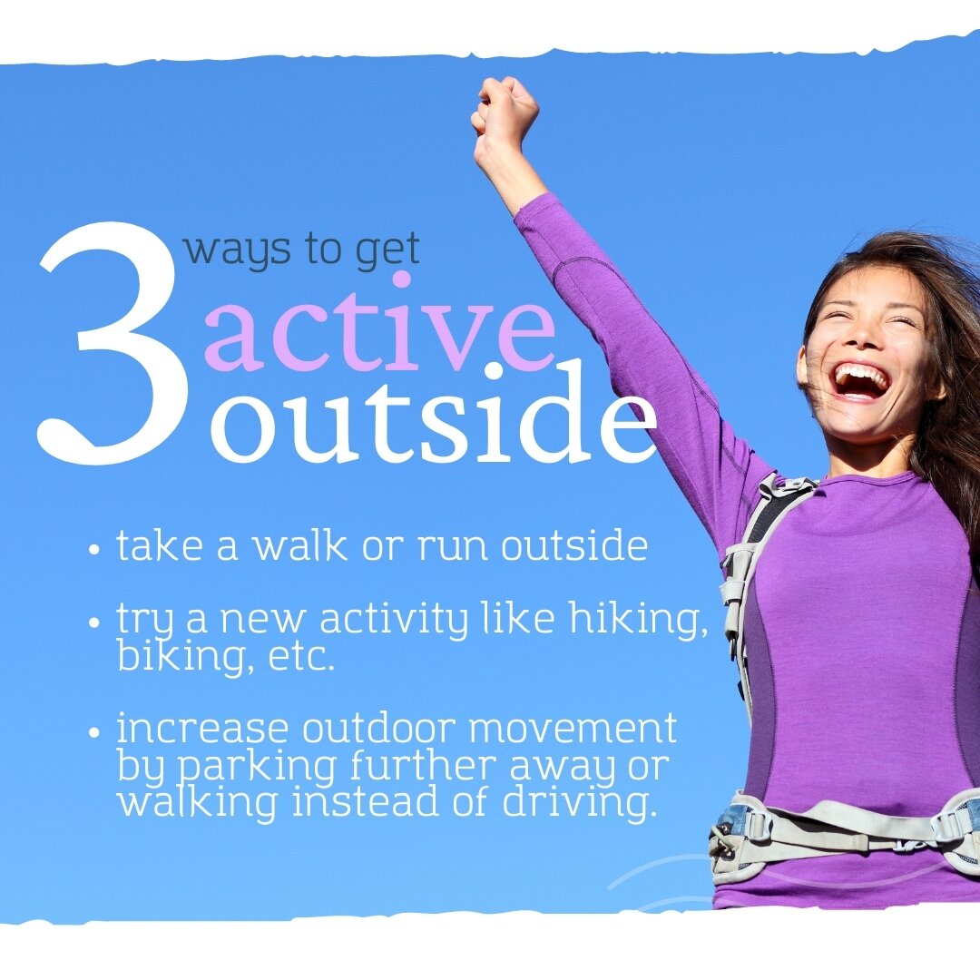 Spend some time outdoors add more movement into your daily routine - here are three easy ways to get more active and boost your fitness level while also spending time outdoors:

🏃&zwj;♀️ Take a walk or run outside: The warmer weather and longer days