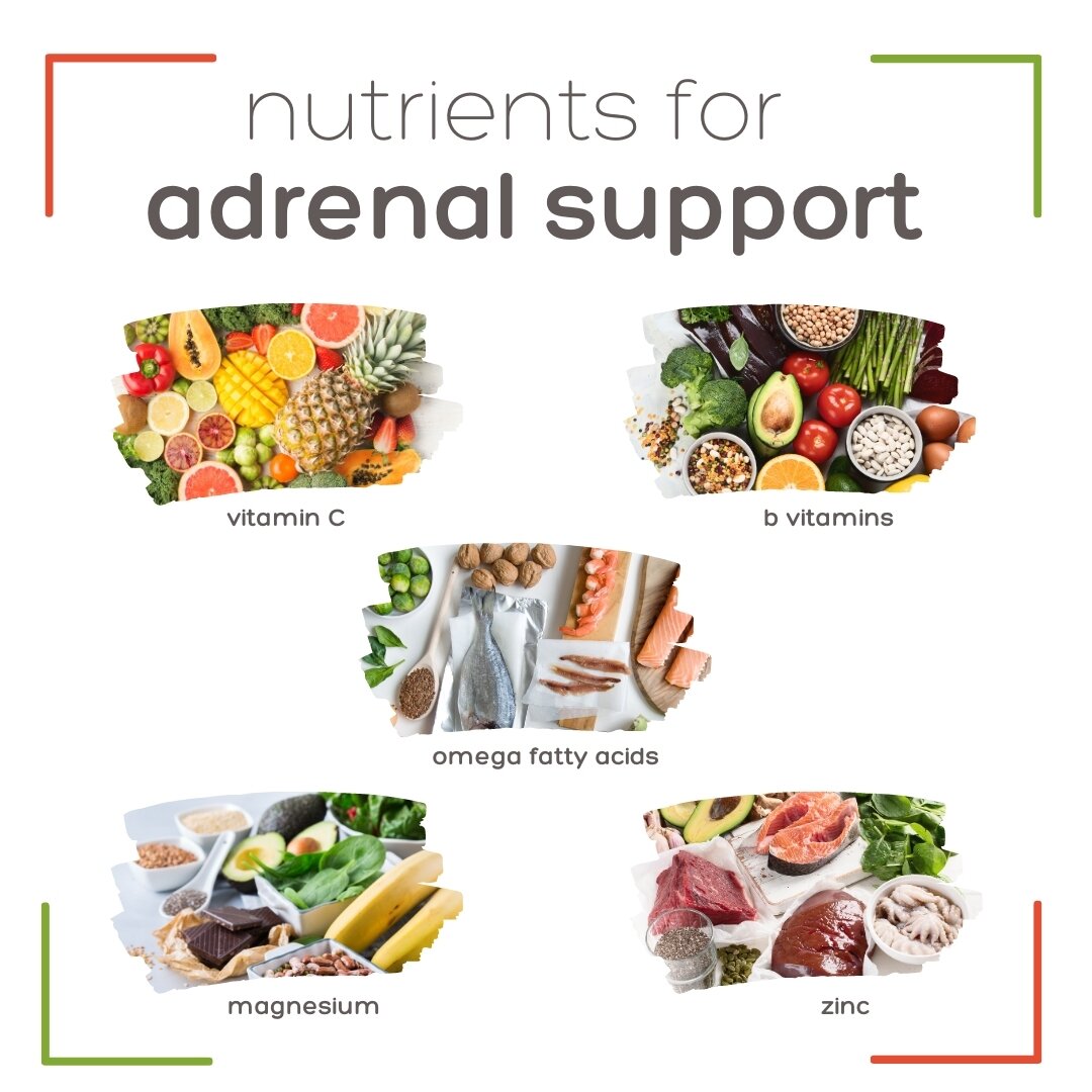 Supporting your adrenal glands with the right nutrients can help your body handle stress better. Here are 5 key nutrients that can support your adrenal glands:

🍊 Vitamin C: This powerful antioxidant can help reduce inflammation and support immune f