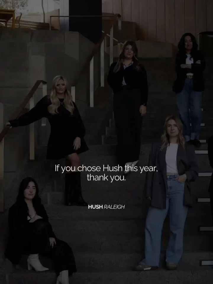 as the year comes to a close, we just want to say thank you 🤍

to every guest who sat in our chairs, trusted our team, shared our name, and supported Hush &mdash; we are so grateful for you!!

to care for our team the way they care for you, Hush wil