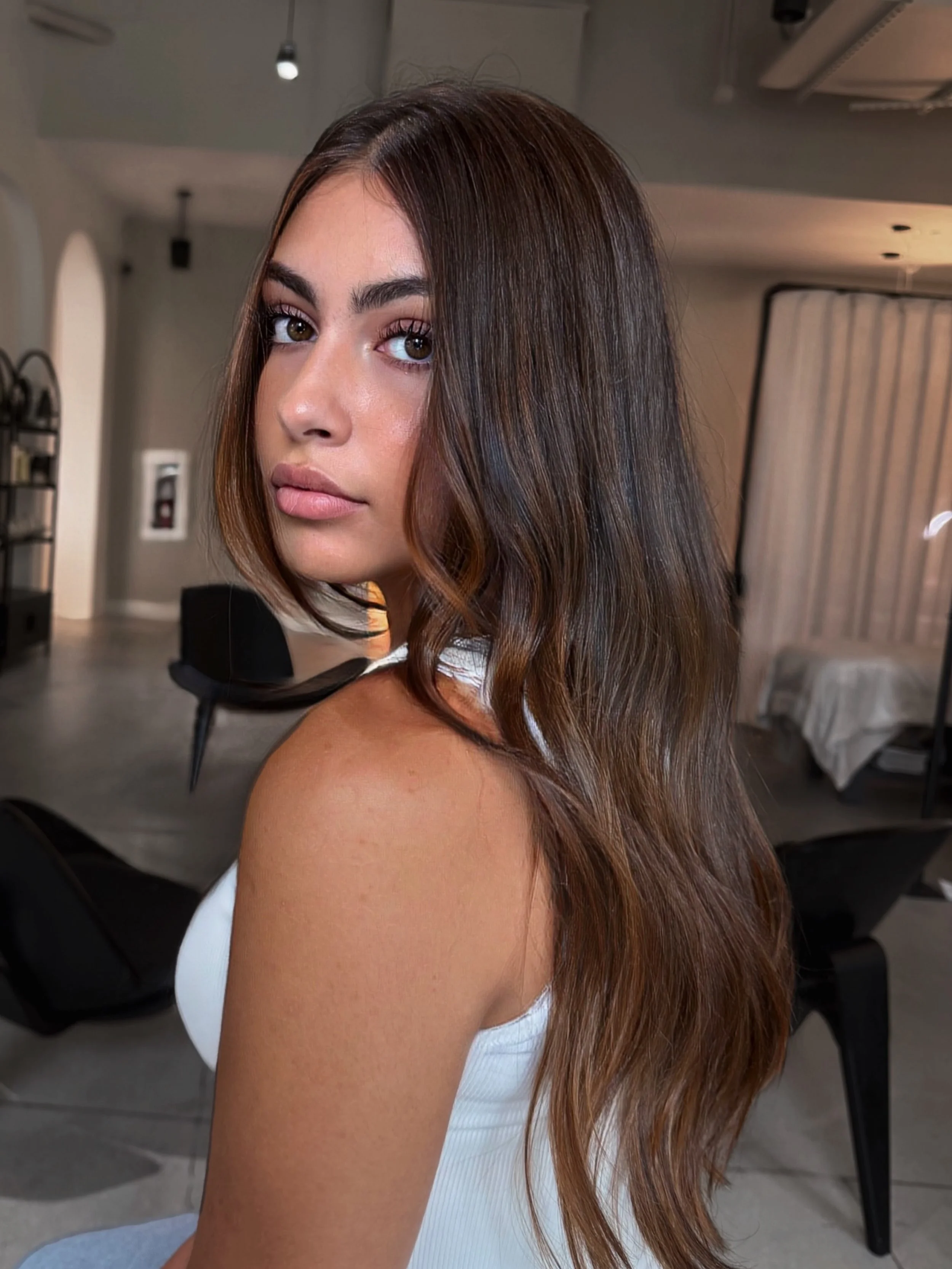 if you&rsquo;ve been saving fall hair inspo and your brunette is ready for a refresh, this is your sign ✨

created with @davinesofficial color for beautiful dimension, shine, + a polished, healthy-looking finish.

📍Hush Raleigh, NC
✨ Balayage &bull;