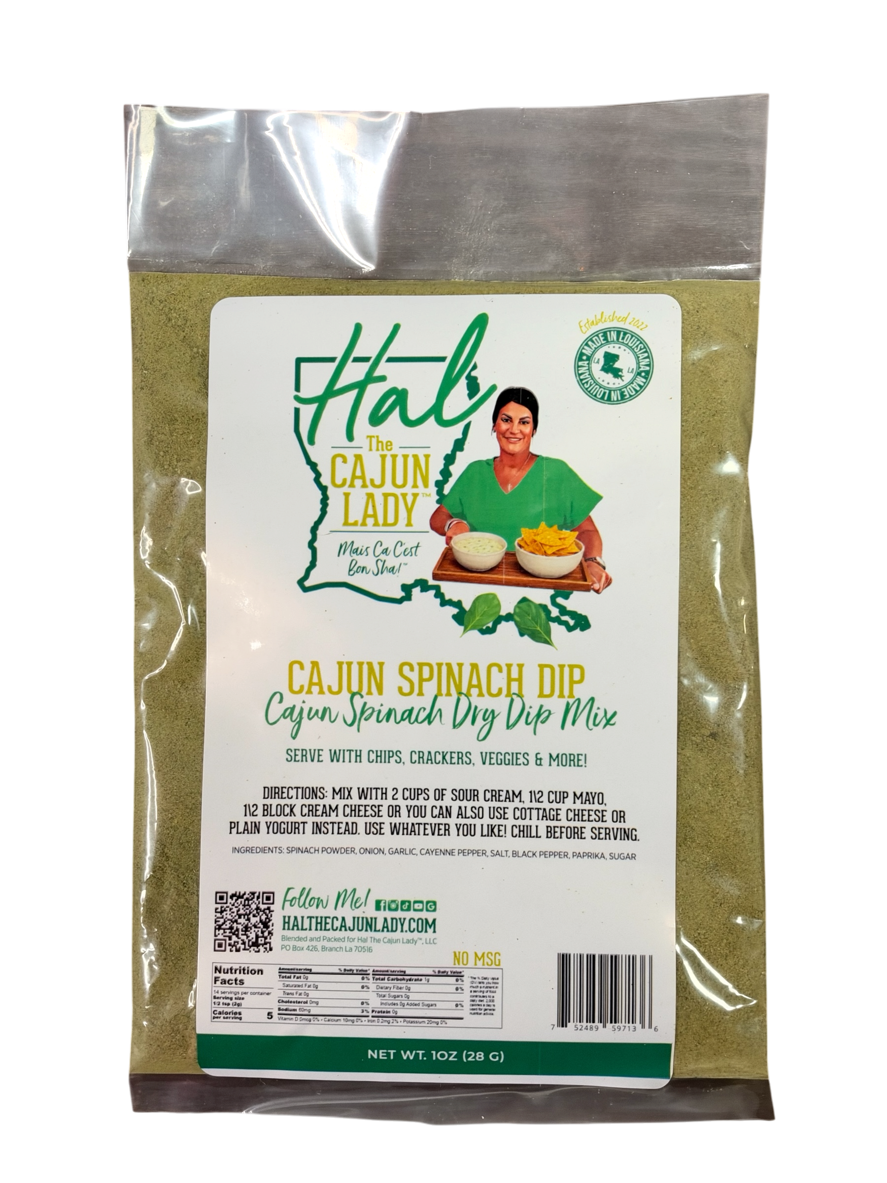Cajun Spinach Dry Dip Mix