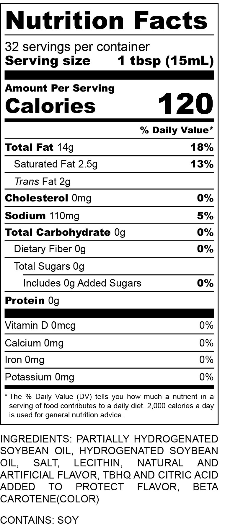 Hal's Liquid Garlic Butter Official 125lbs 16oz 20cs (Pricing) - Nutrition Label (1).jpg