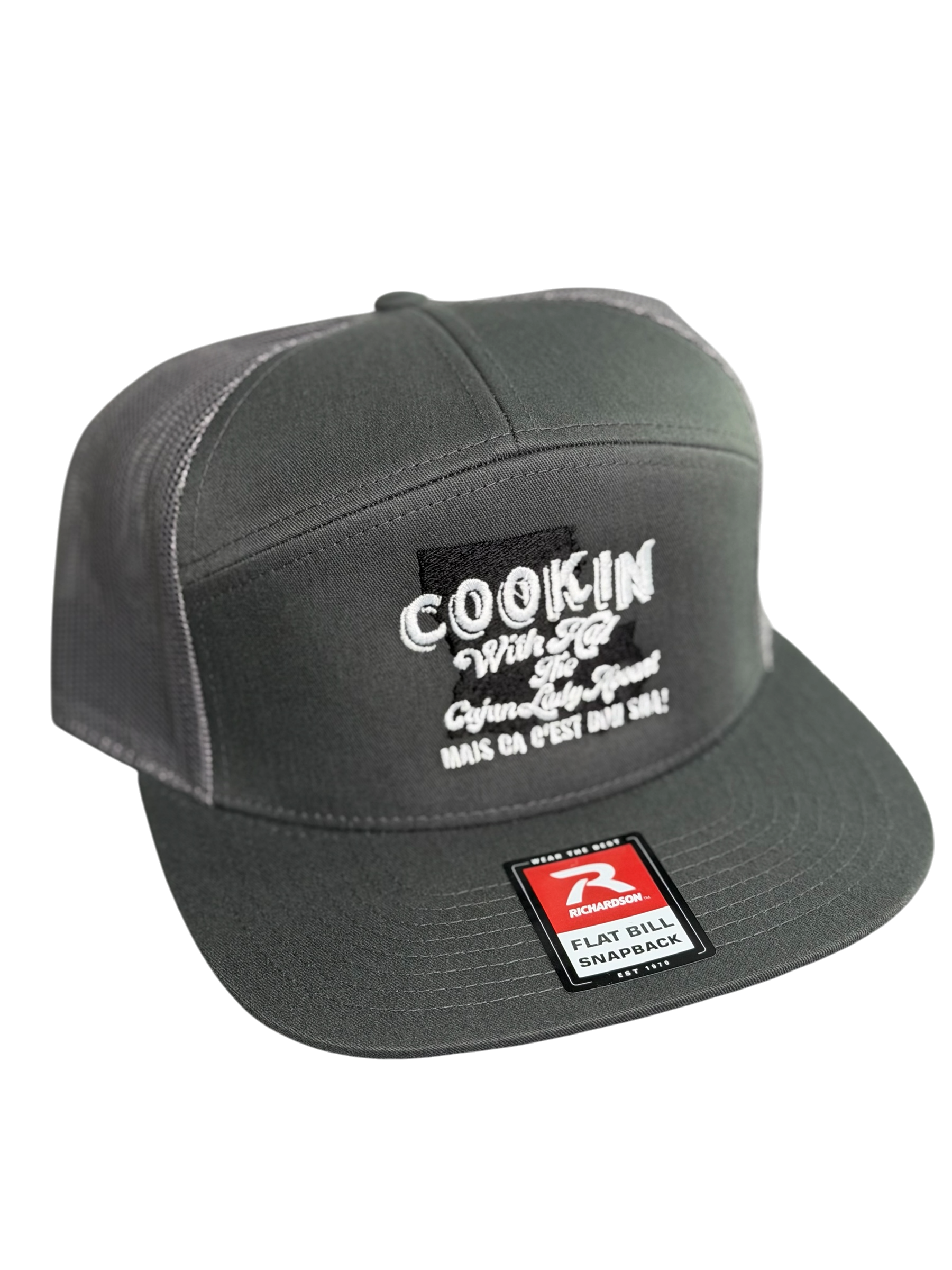 Black & White Cookin With Hal Logo Charcoal Front/Charcoal Back