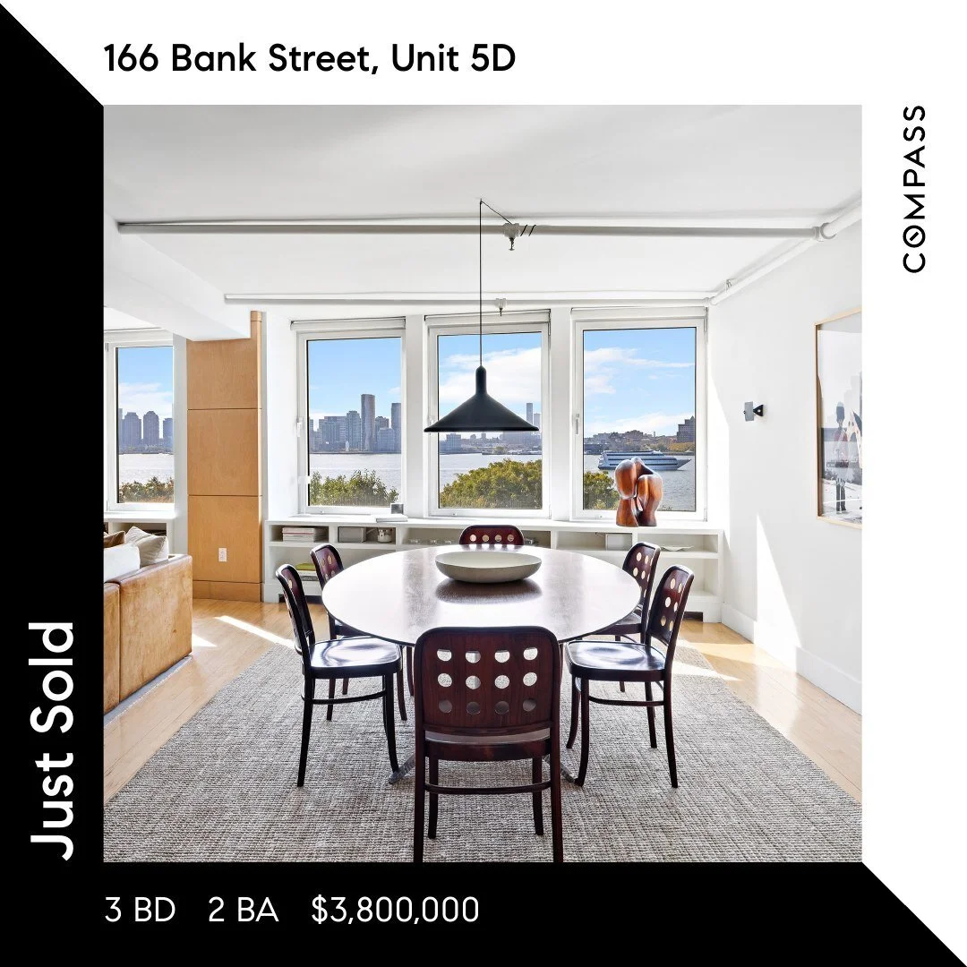 Just Sold // After multiple offers, this classic West Village loft with direct views of the Hudson River just closed for 10% over ask at $3.8MM! 🎉