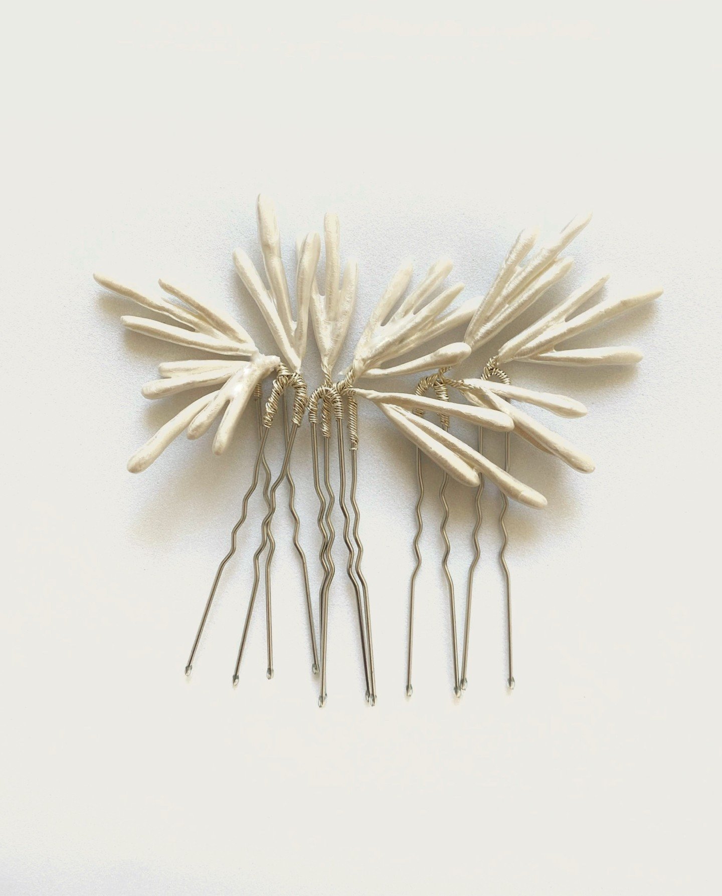 Faux keshi pearl head pins. 
Porcelain, handmade. 

#mariasarinana
#hairaccessories