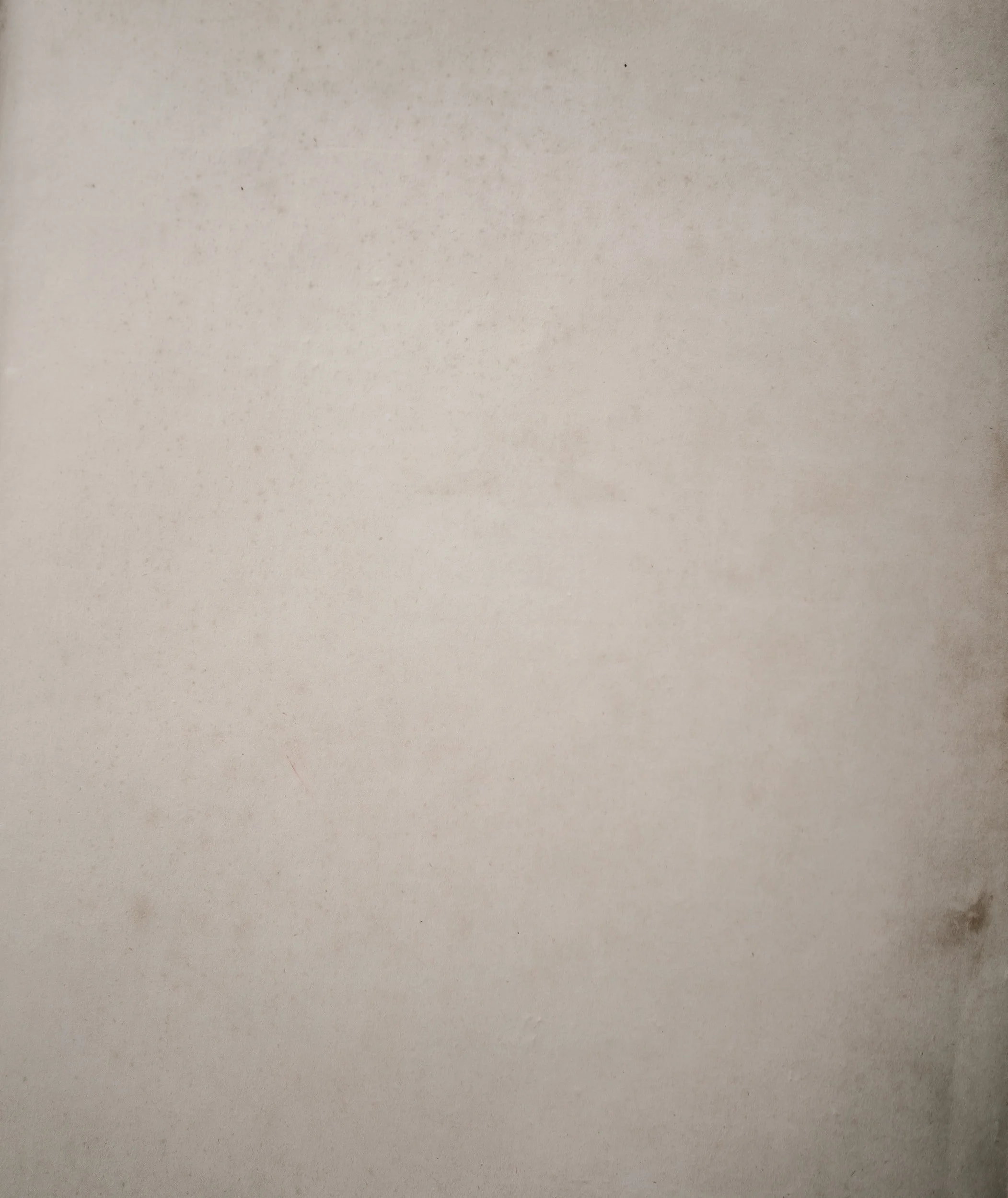 Close-up of a blank, textured, off-white paper surface with subtle stains and imperfections.