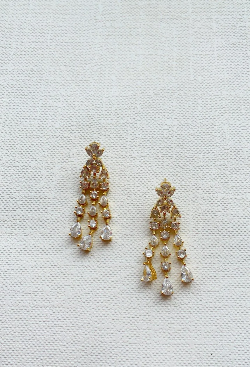 The Candelaria - crystal rock chandelier earrings