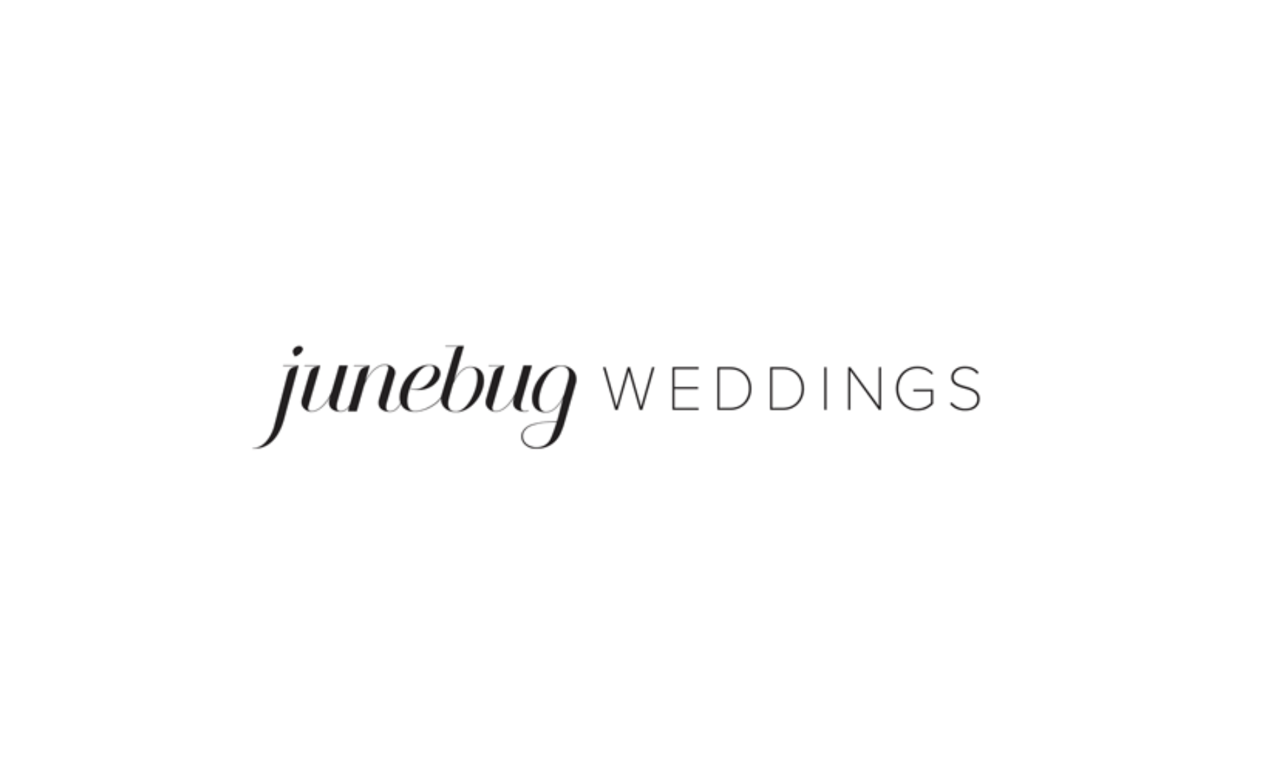 Junebug Weddings logo with stylish font on white background.