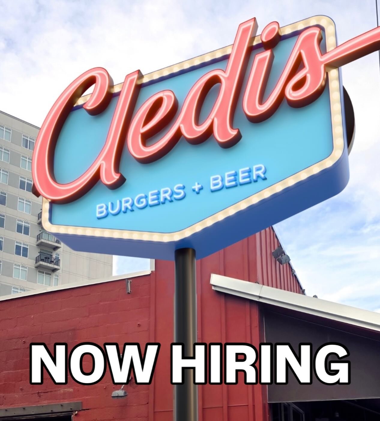 NOW HIRING for the new Gulch location! Apply online at Cledis.com and/or email ethan@cledis.com with any questions.