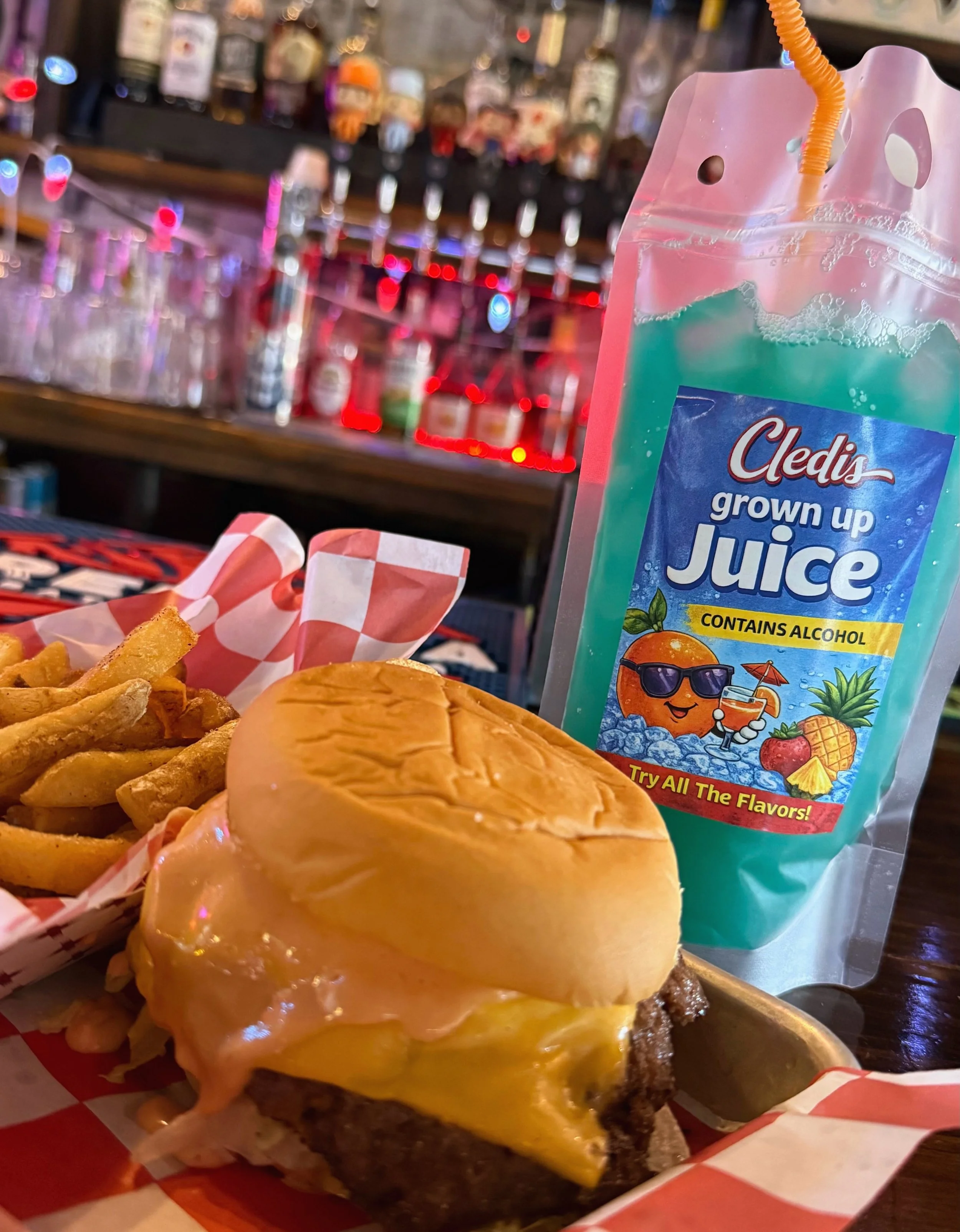 Did you know about the &ldquo;GROWN UP JUICE&rdquo; at Cledis?🧃 
Next time give one a try!  You can feel like a kid again, but grown! 
-
#cledis #nashvilleburgers #nashvillebars