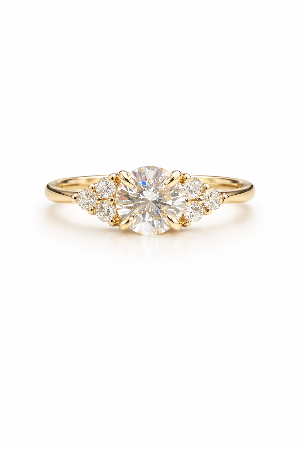 18k Engagment Ring using heirloom side stones