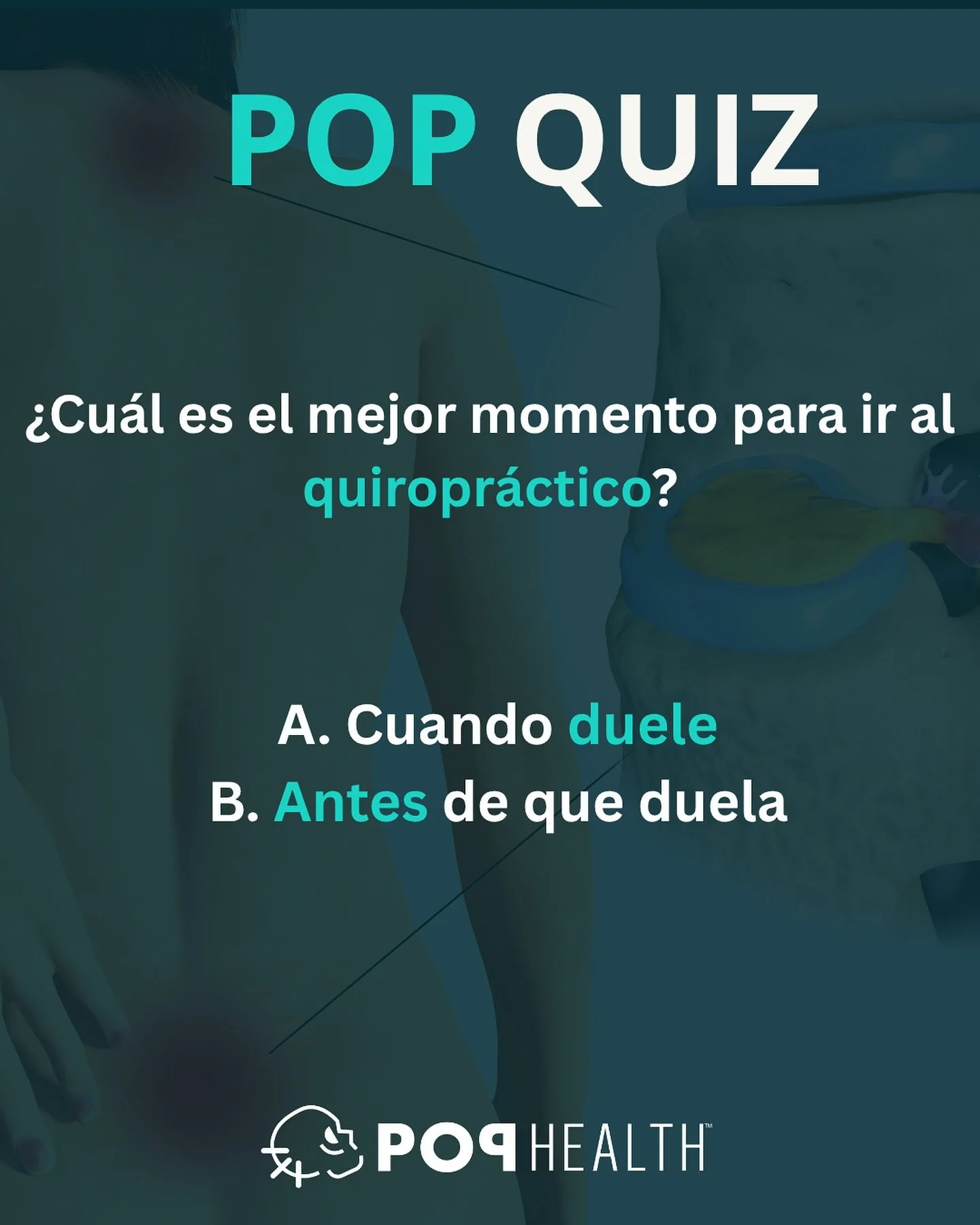 &iquest;Eres de los que te atiendes solo cuando sientes dolor? 

🧠💪 Tu columna vertebral es el centro de tu salud. &iexcl;Mant&eacute;nla alineada antes de que el dolor te obligue a hacerlo! Promovamos la salud preventiva. 

📍Condado: 787-344-0708
