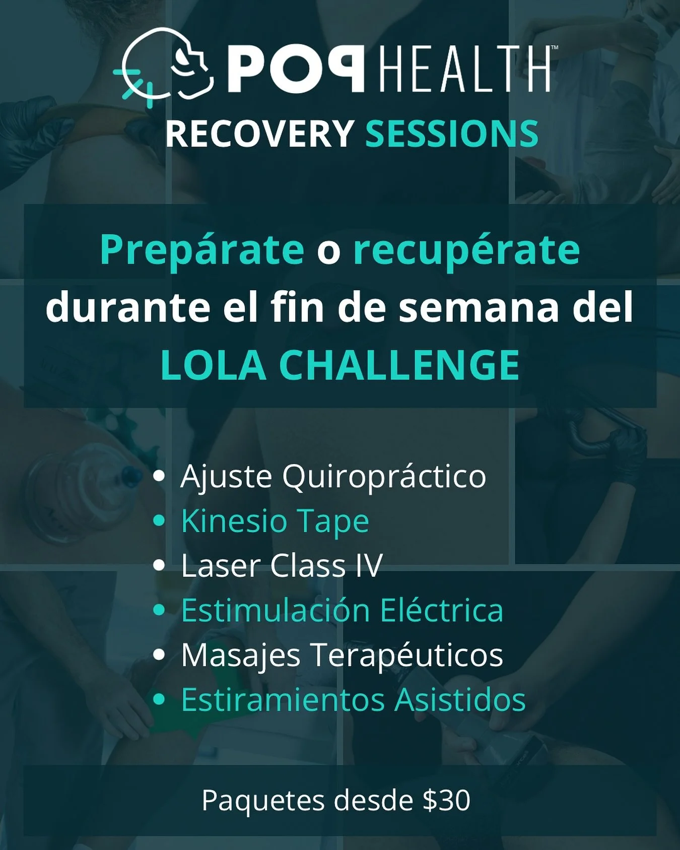 Lola Challenge Week 👟

Prepara tu cuerpo para dar el m&aacute;ximo y recup&eacute;rate como un campe&oacute;n despu&eacute;s del evento. 🥇
Vis&iacute;tanos en nuestras cl&iacute;nicas para tu sesi&oacute;n de recovery y cuidado quiropr&aacute;ctico