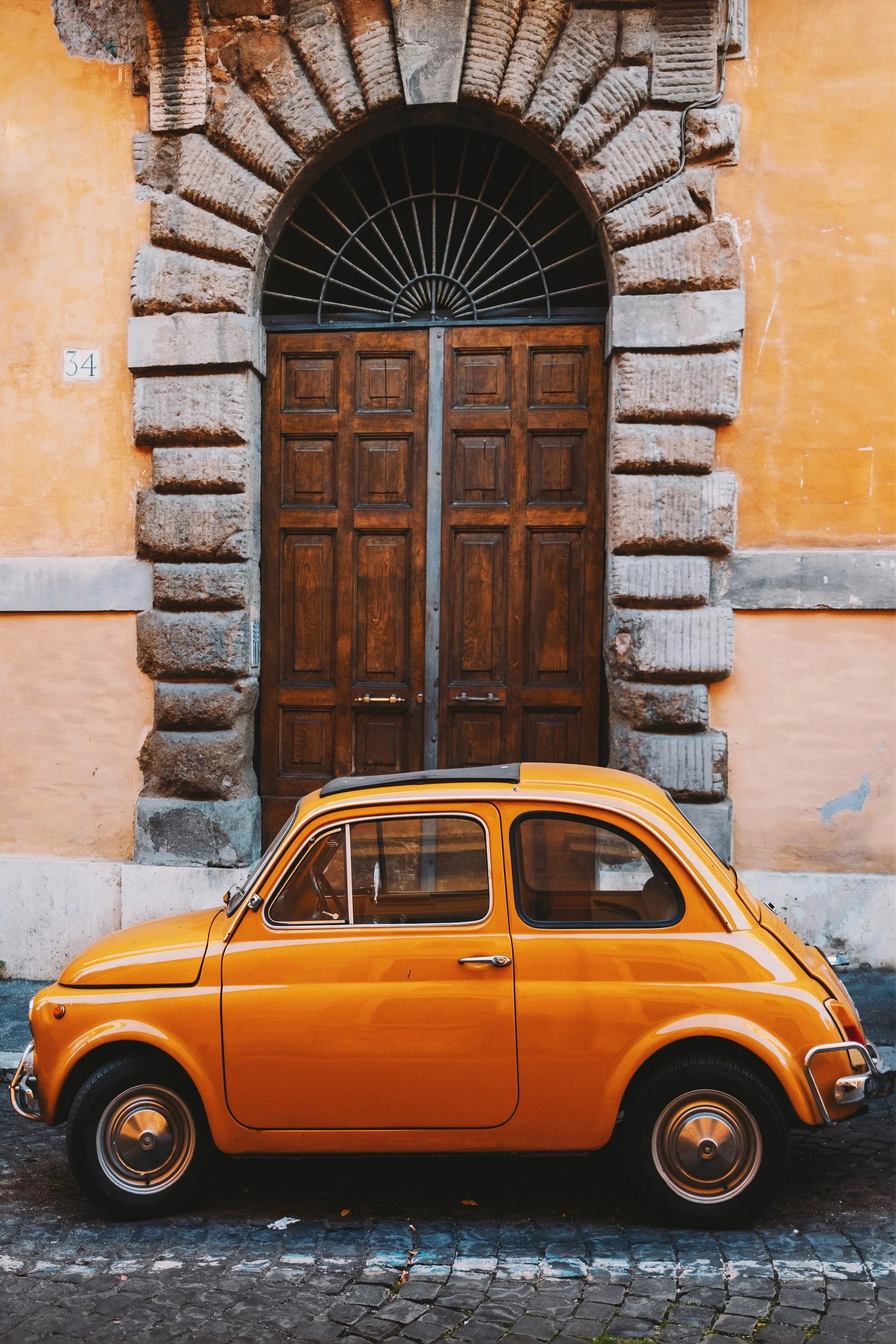 Orange Fiat 500