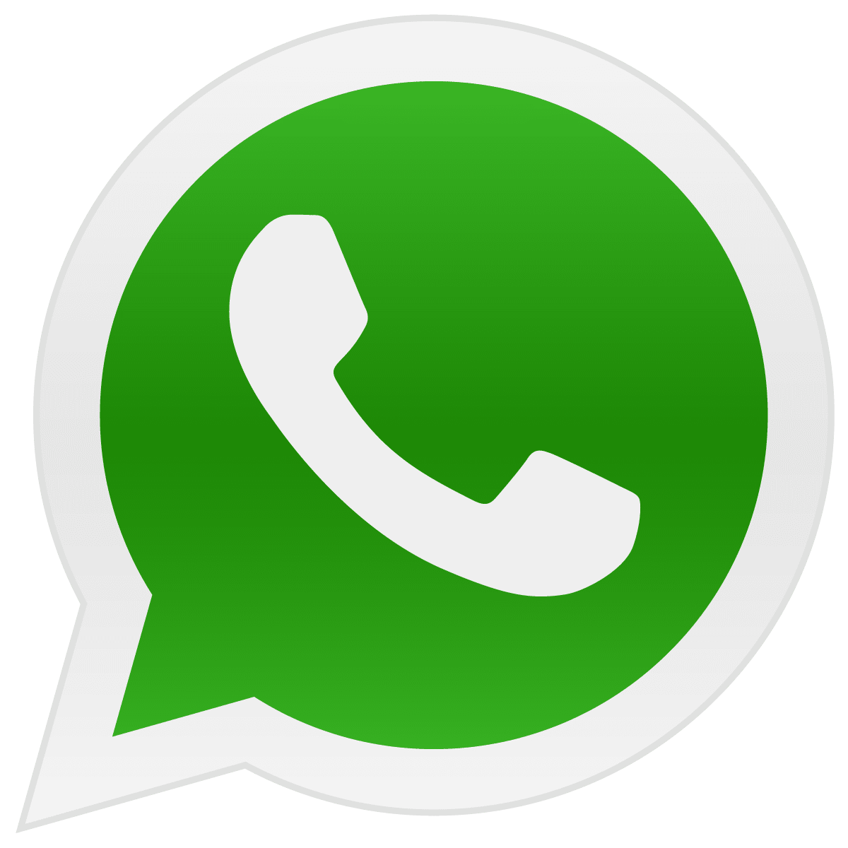 Logo de l'application WhatsApp, symbole d'une bulle de chat verte avec une icône de téléphone blanc.