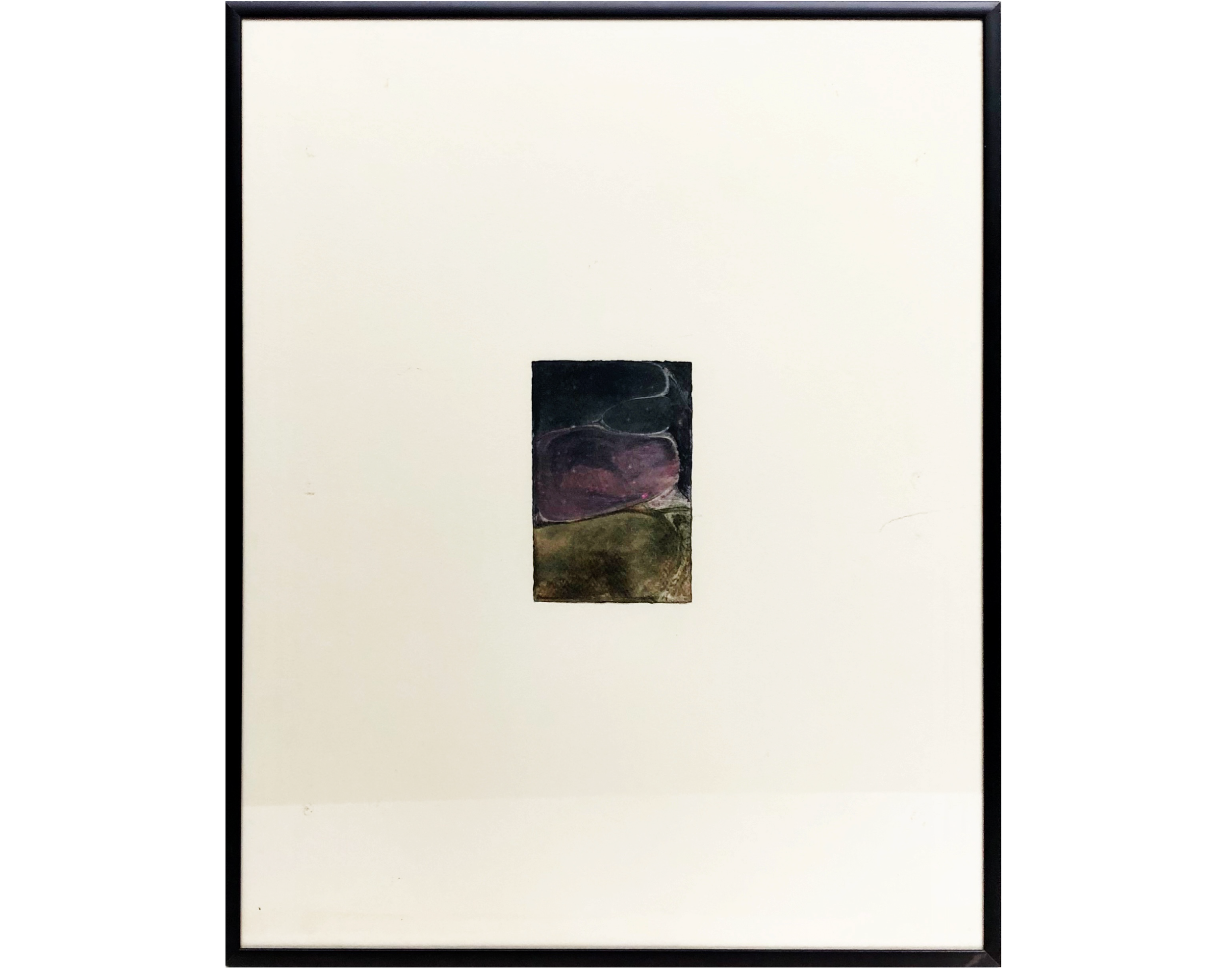  how small a whisper do we hear of him but the thunder of his power who can understand? (2022)  
Framed mouldmade card; marbled illustration in acrylic. 16”x20”