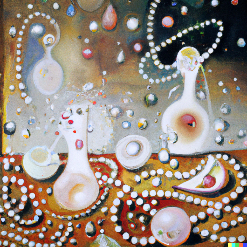 DALL·E 2022-10-25 18.22.54 - a bright abstract expressionist painting of pearls and dew and glass by Dali 2.PNG