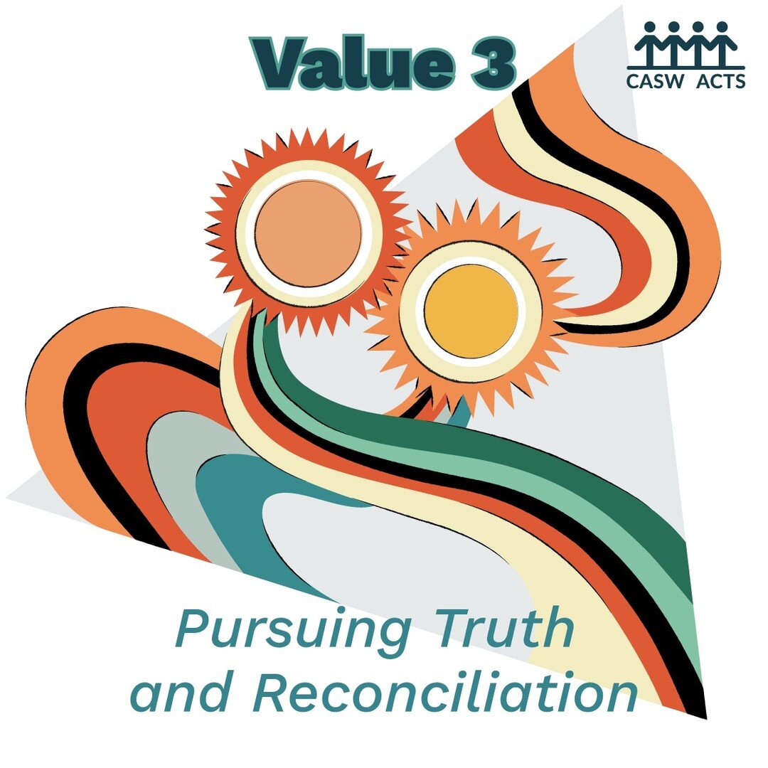 Value 3: Pursuing Truth and Reconciliation

Guiding Principles
3.1 Social workers uphold the values and principles of reconciliation.
3.2 Social workers acknowledge Indigenous world views in their practice.