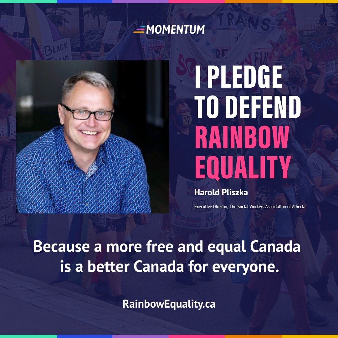 With unanimous support of SWAA's board of directors, our executive director has taken the pledge to support the rights and freedoms of 2SLGBTQIA+ people in Canada. Take your pledge of support at https://rainbowequality.ca/pledge