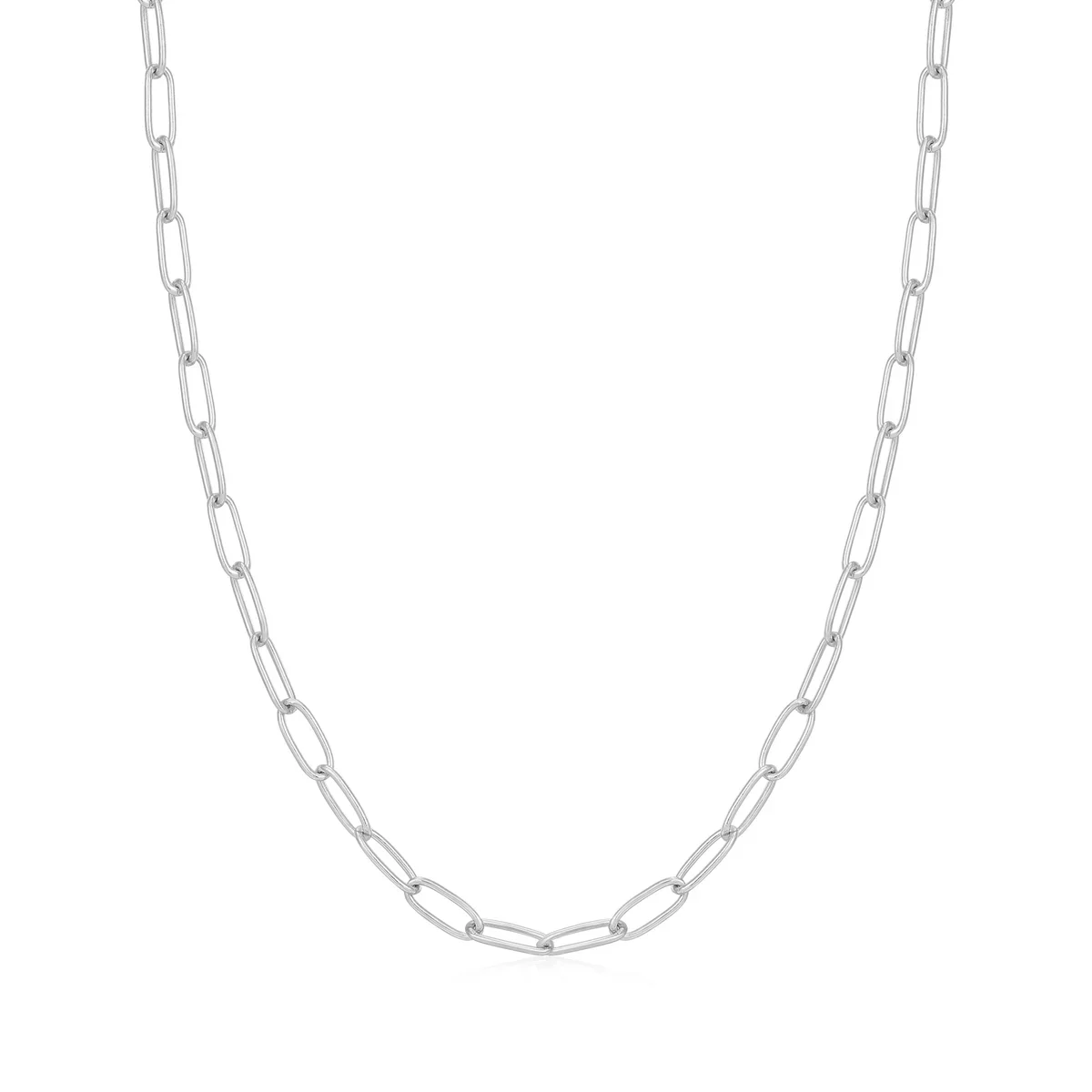 Silver Link Charm Chain Necklace