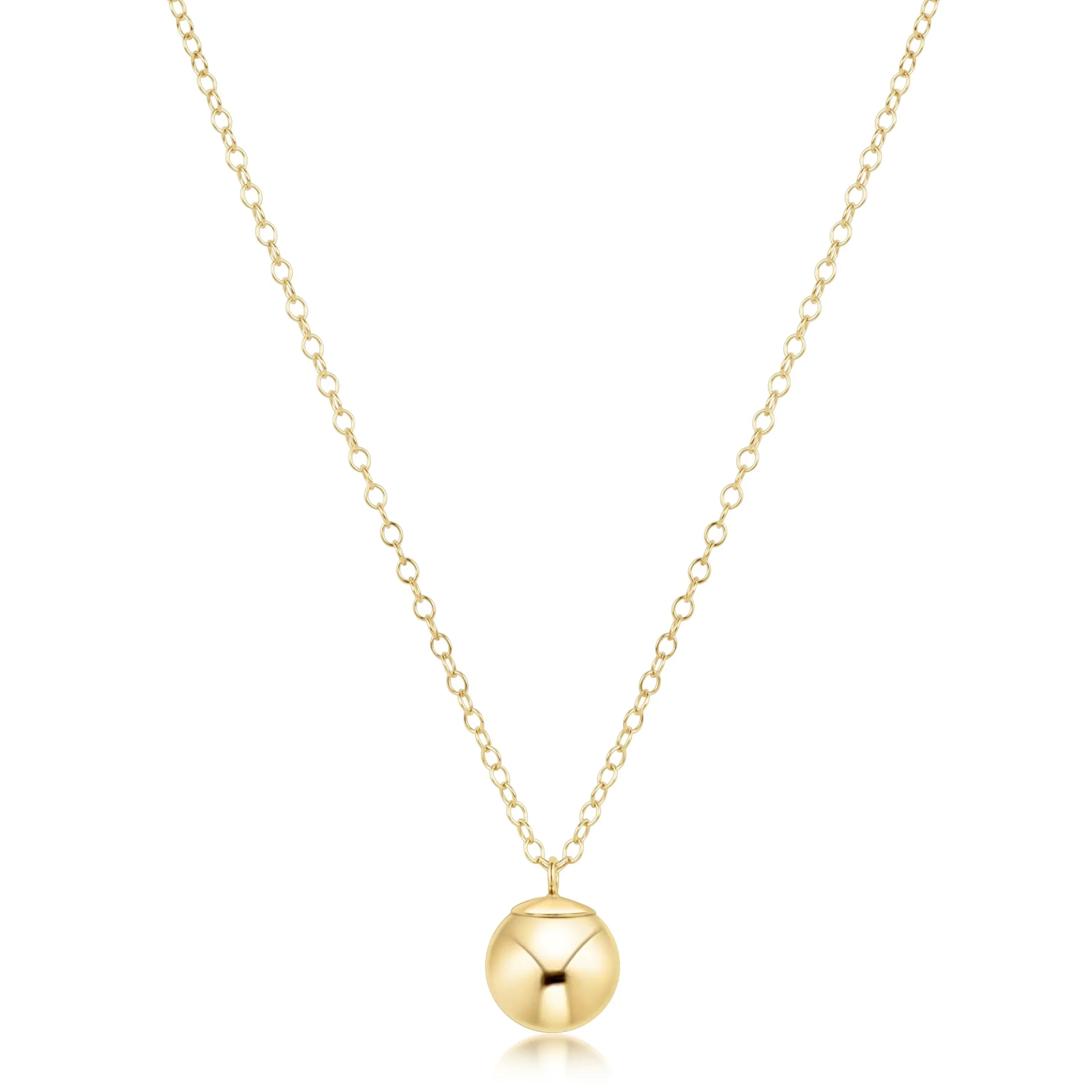 16" Necklace Gold - Classic Gold 8mm Charm