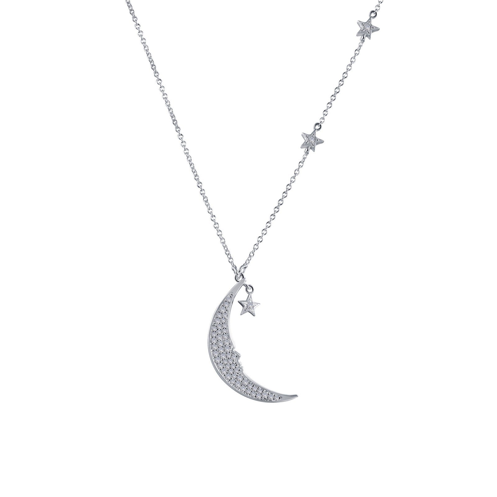 Moon and Star Diamond Necklace In 18k Gold (0.29 cttw.) - Stein Diamonds  P292