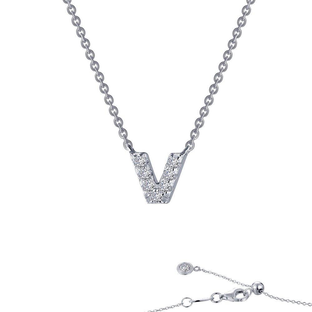 Letter V Pendant Necklace — Either Ore Jewelers Strawbridge