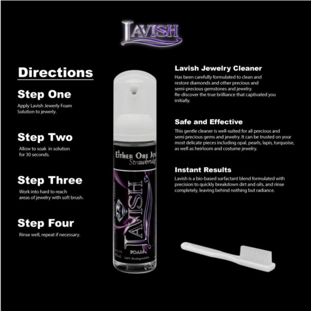 Lavish Jewelry Cleaner, Foaming, Easy to Use, Safe for All Jewelry
