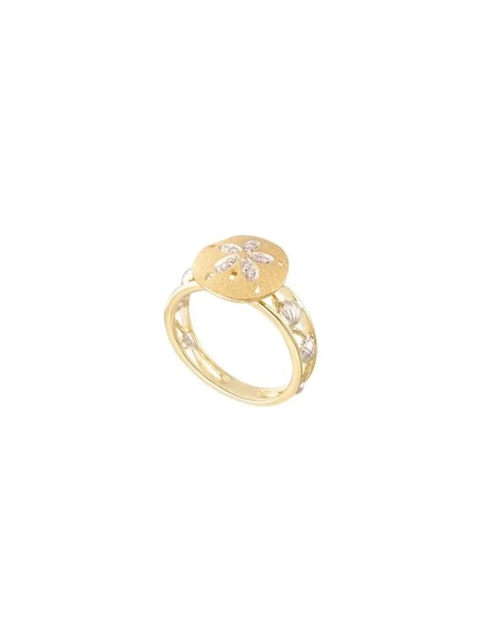 Sunlit Two-Tone Sand Dollar Ring