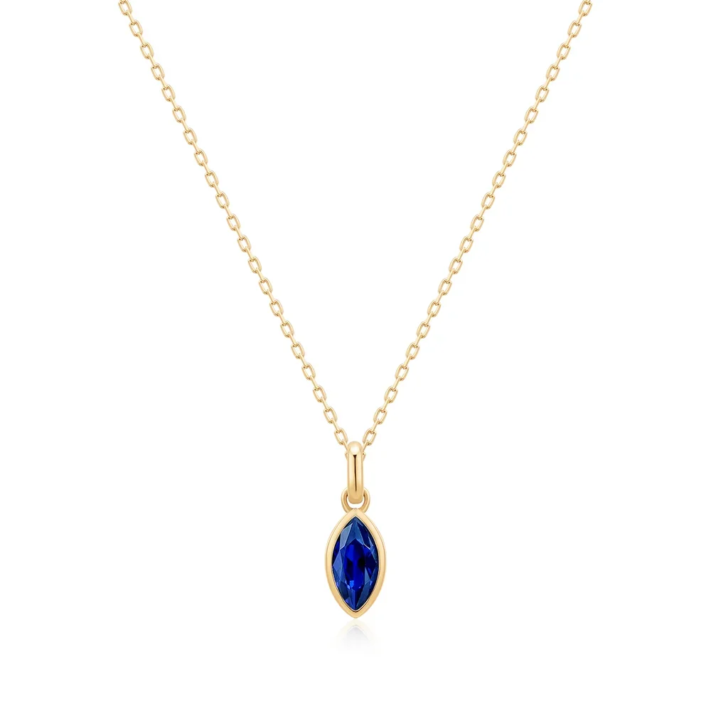 PALOMA | Bezel Marquise Lab Grown Sapphire Necklace