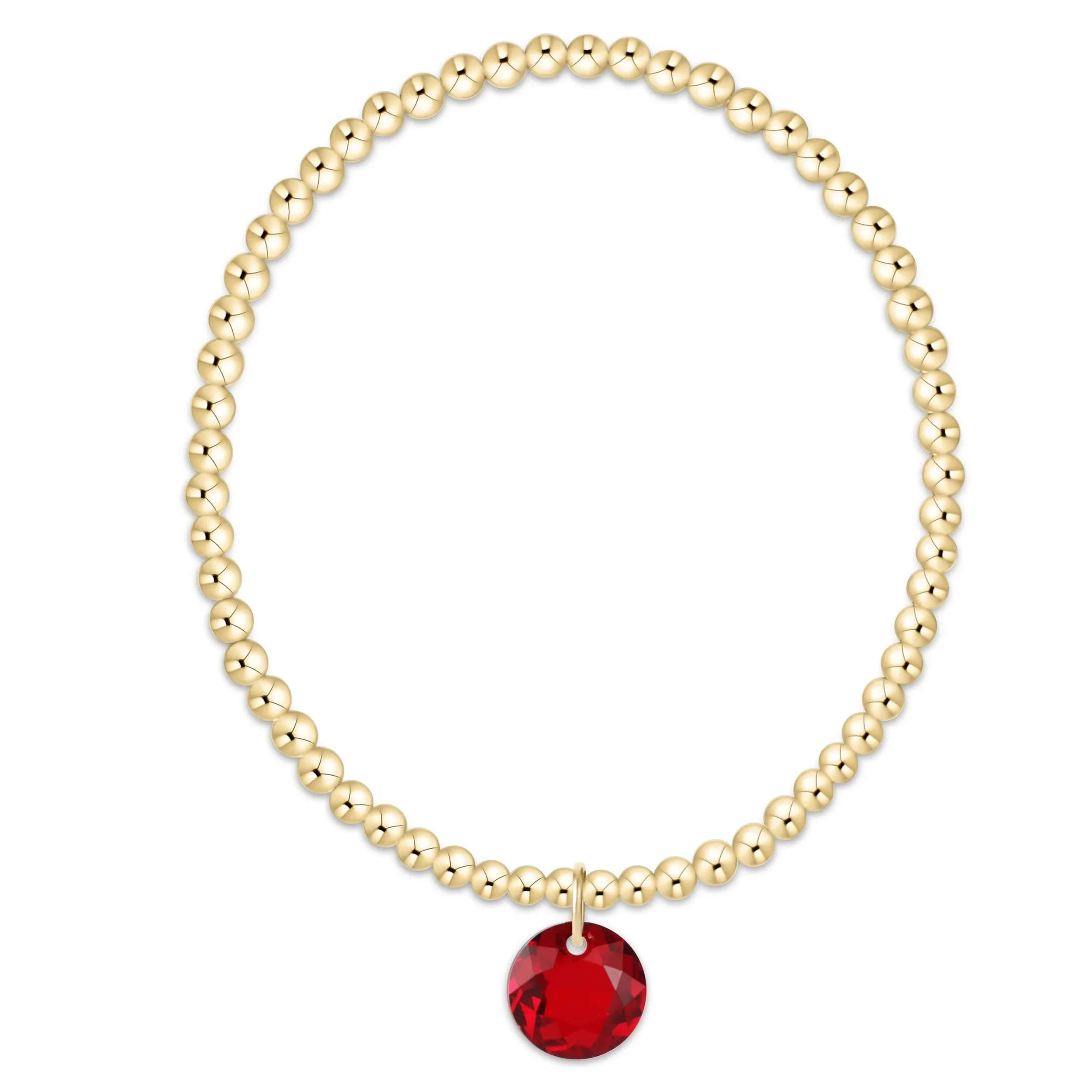 Classic Gold 2mm Bracelet - Reflection Small Charm - 01