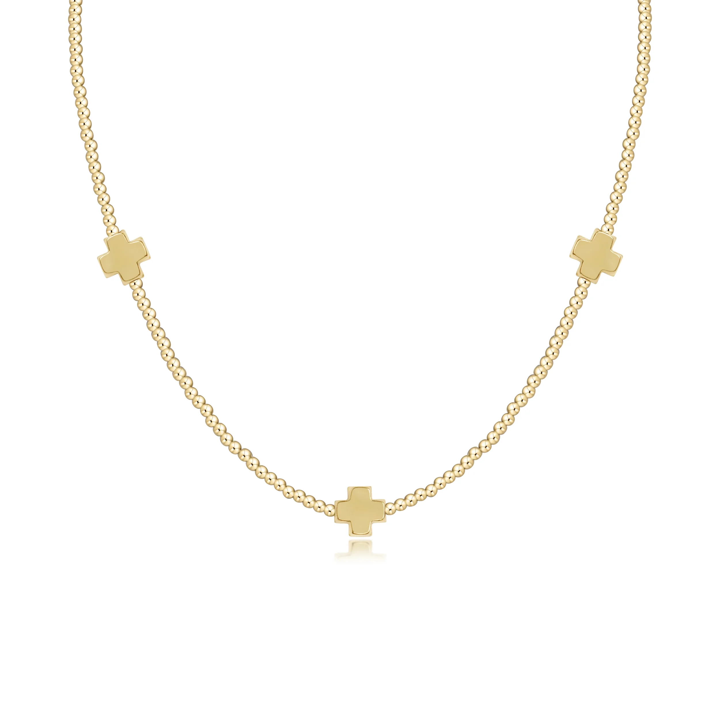 Choker Beaded - Signature Cross 2mm Gold - Gold