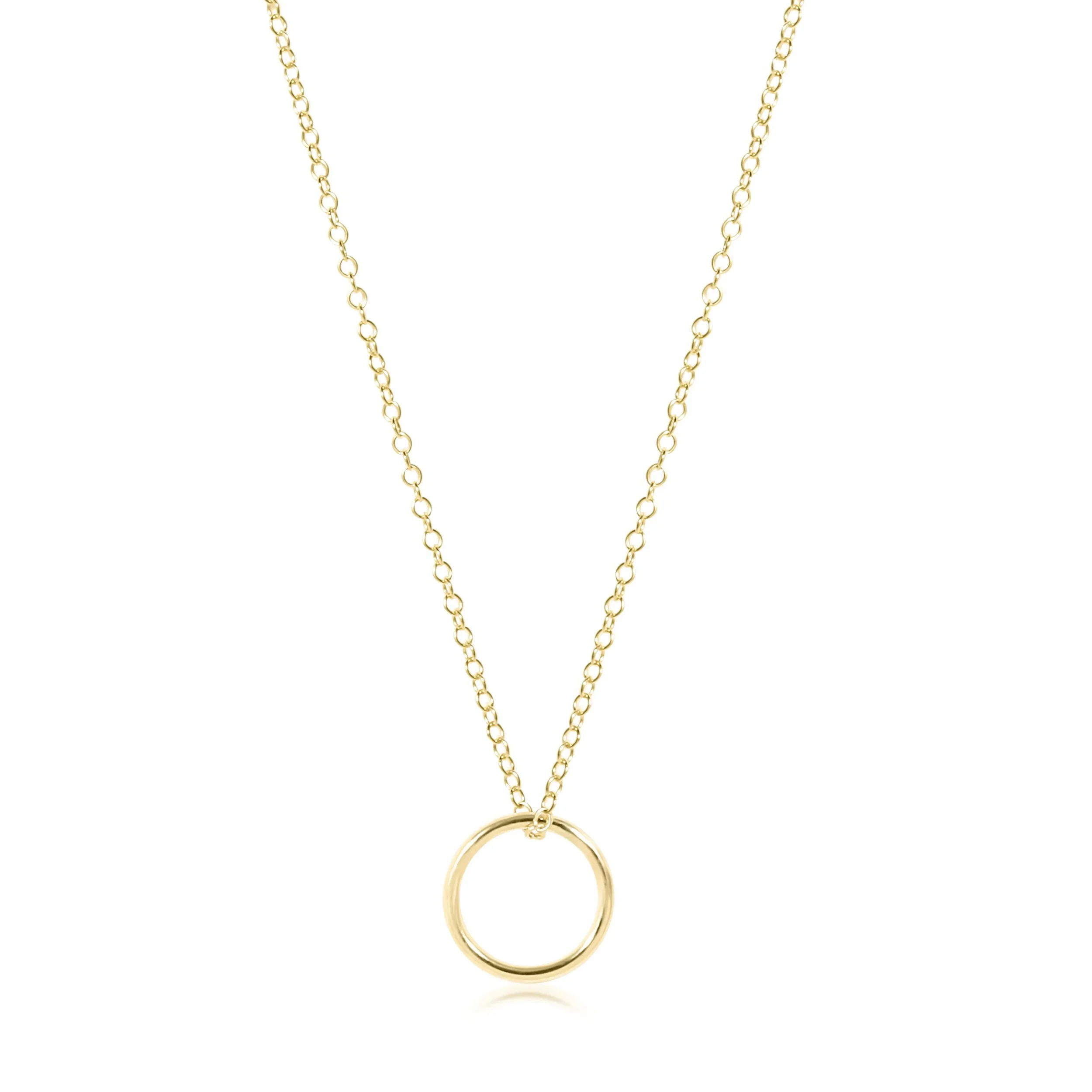 16" Necklace Gold - Halo Gold Charm