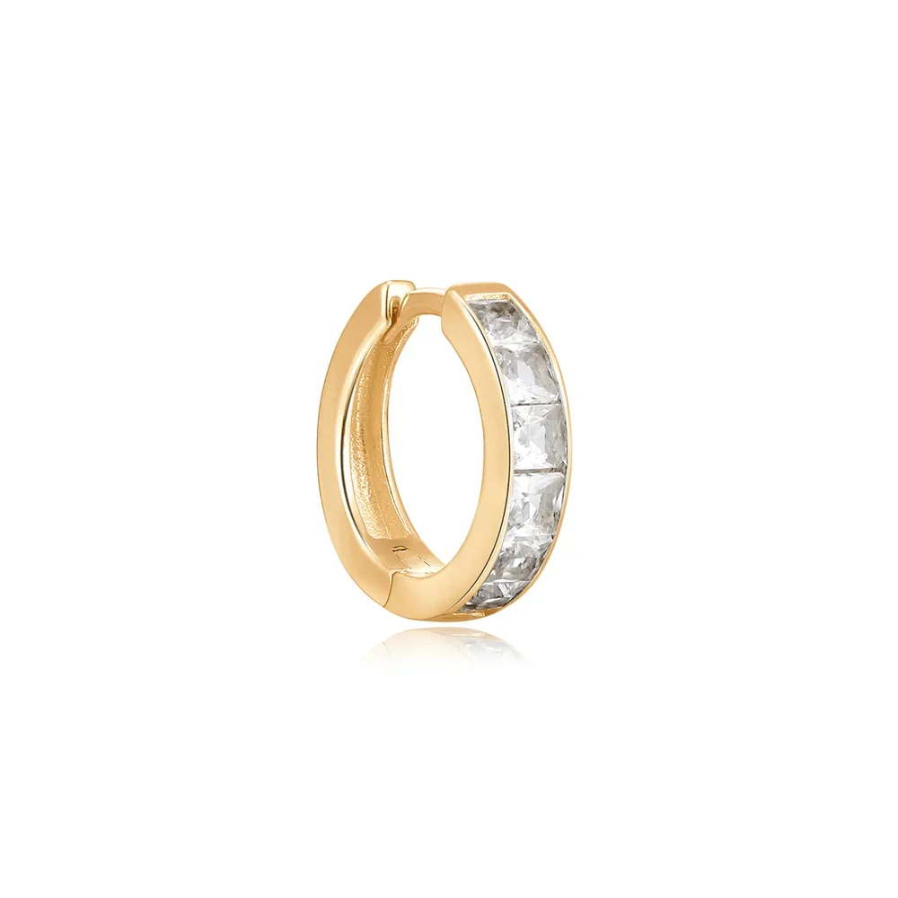 SIENA | White Sapphire Huggie Hoop