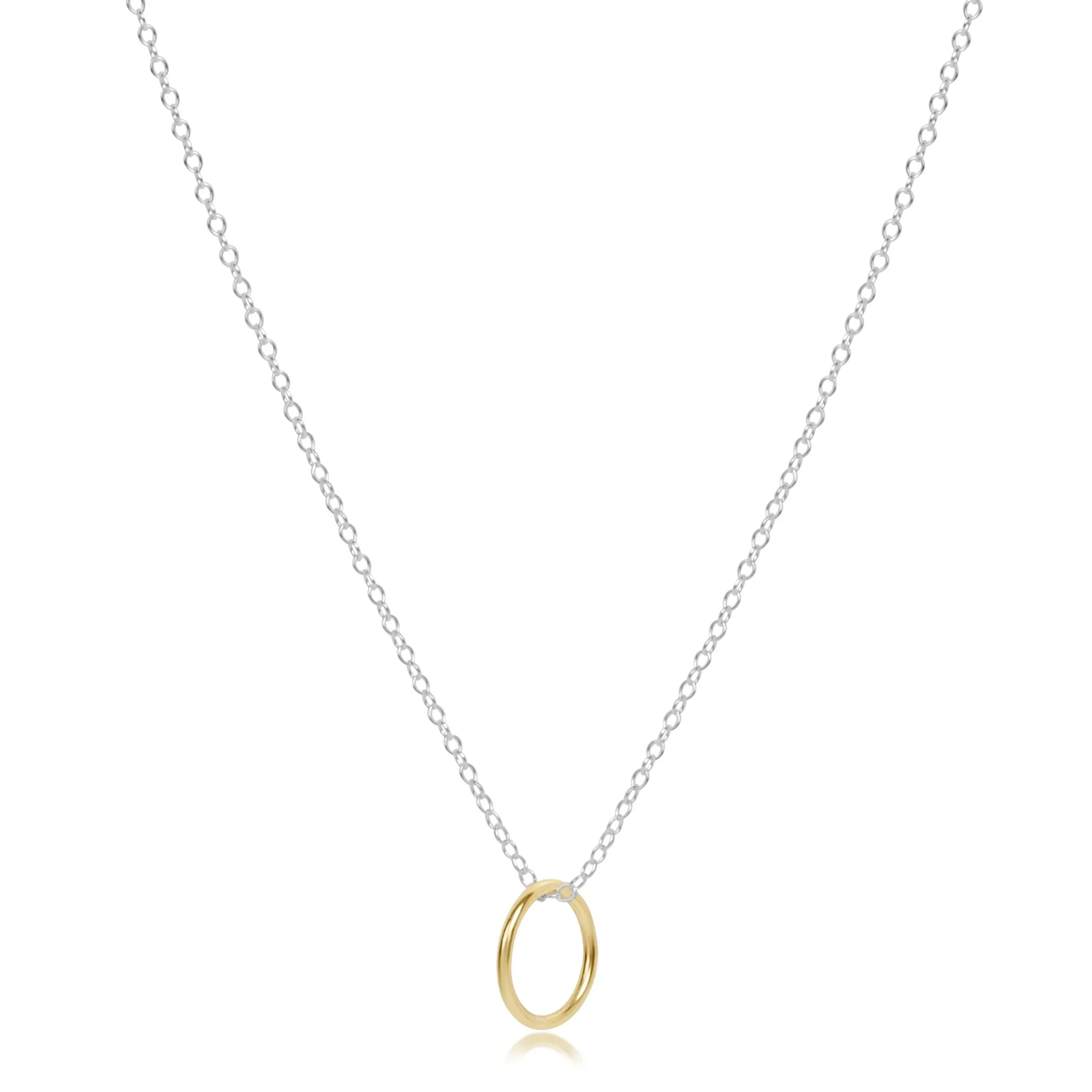 16" Necklace Mixed Metal - Halo Gold Charm