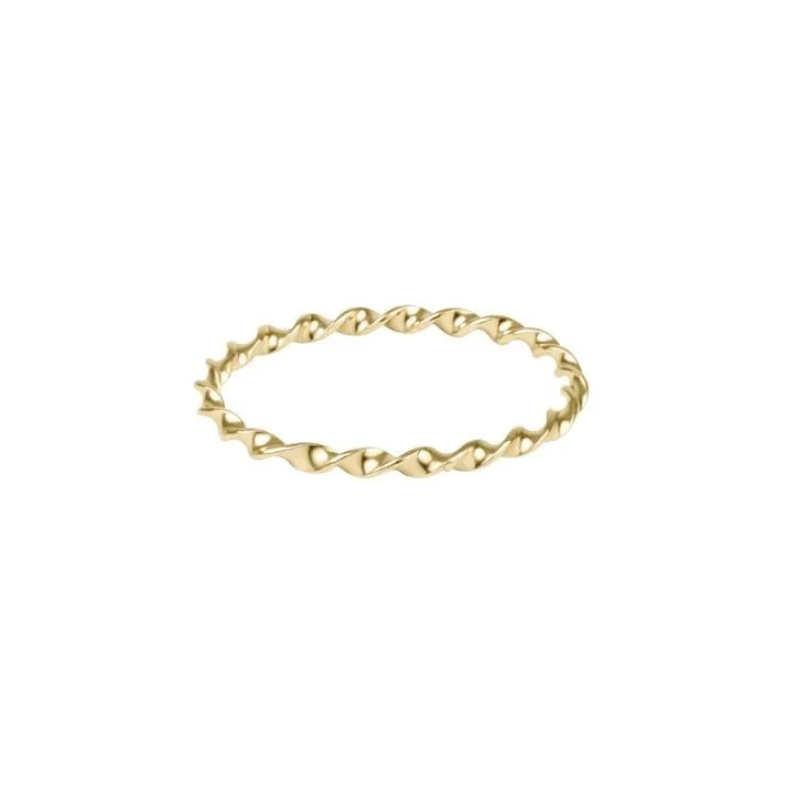 Classic Gold Twisted Thin Band Ring