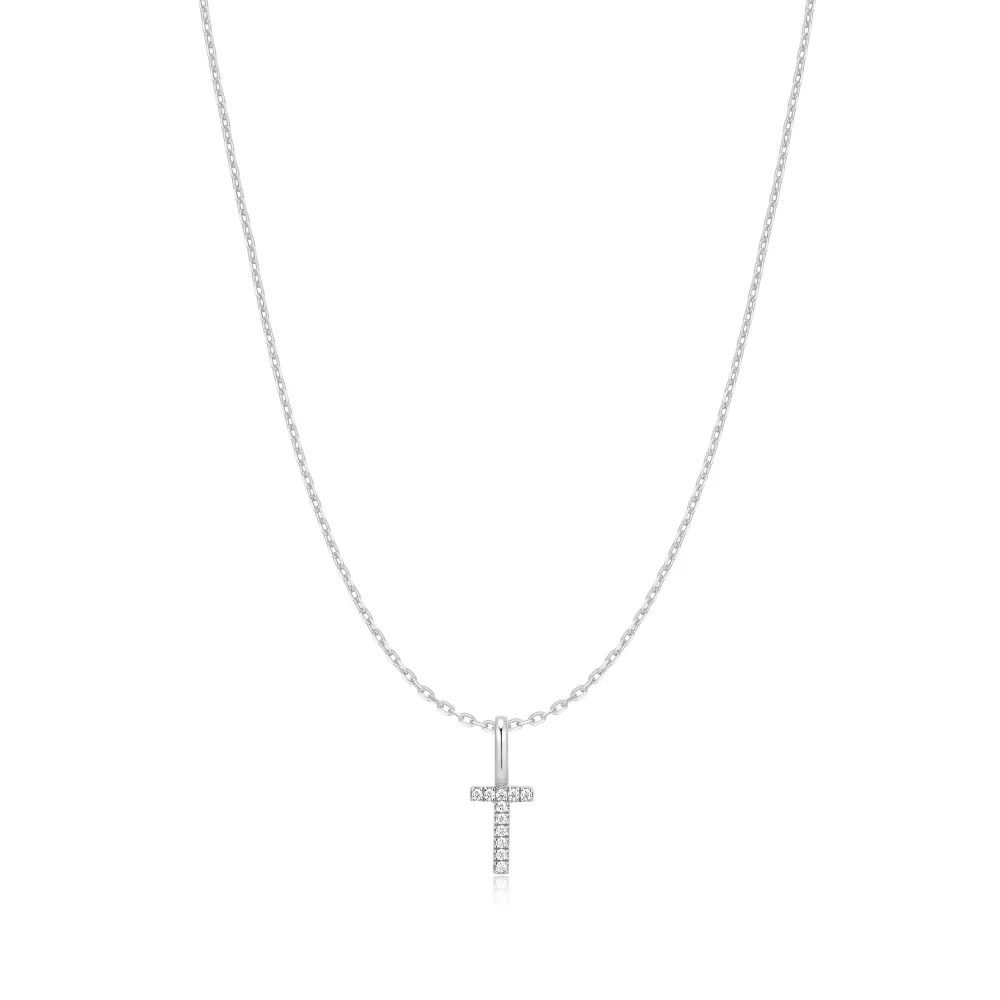 Silver Letter T Initial Necklace