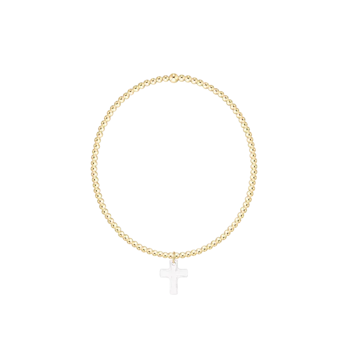 Classic Gold 2mm Bracelet - Blessed Crystal Charm
