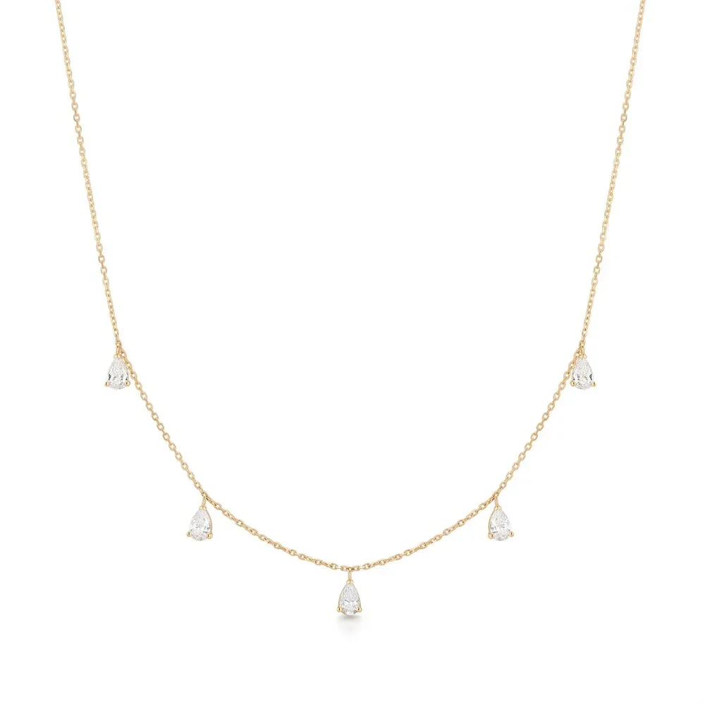 KAYSIA | Dangling Pear Lab Grown Diamonds Necklace