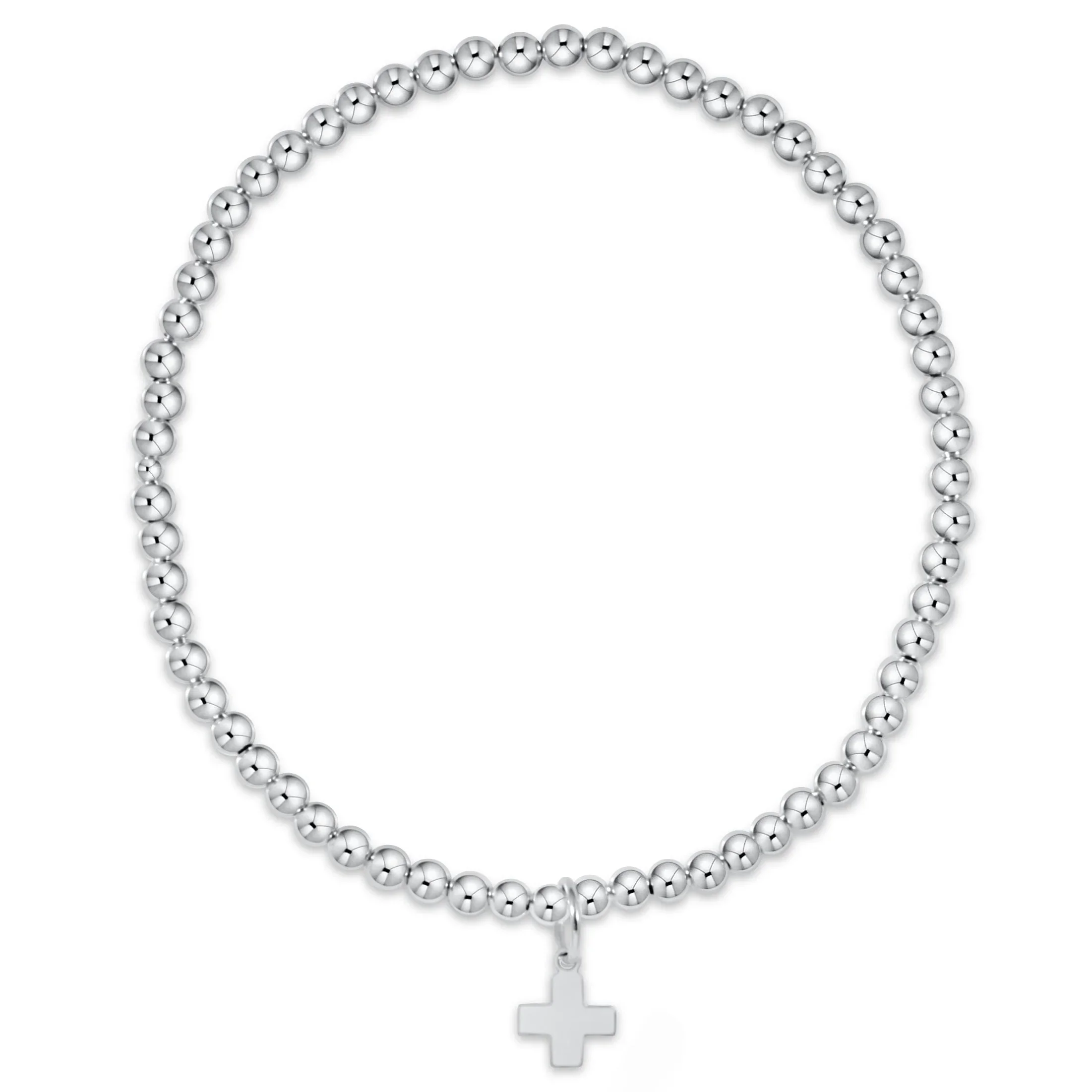 Classic Sterling 3mm Bracelet - Signature Cross Sterling Charm