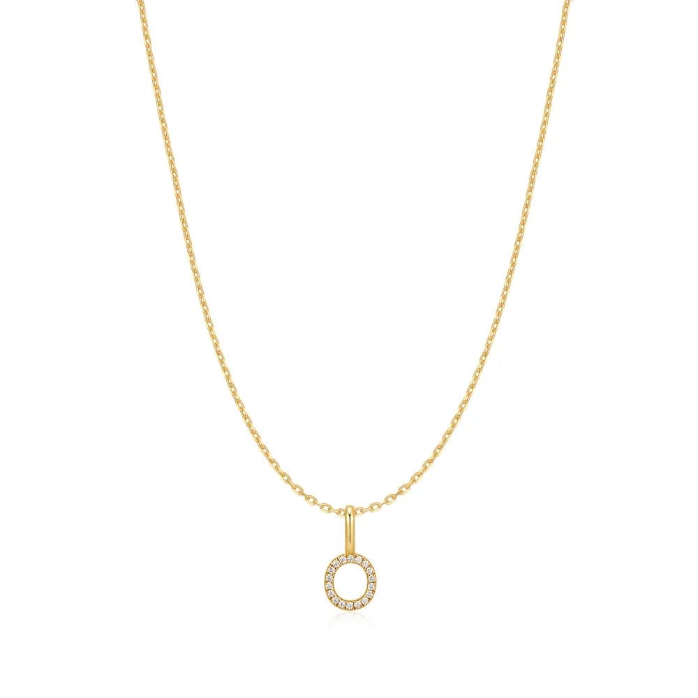 Gold Letter O Initial Necklace