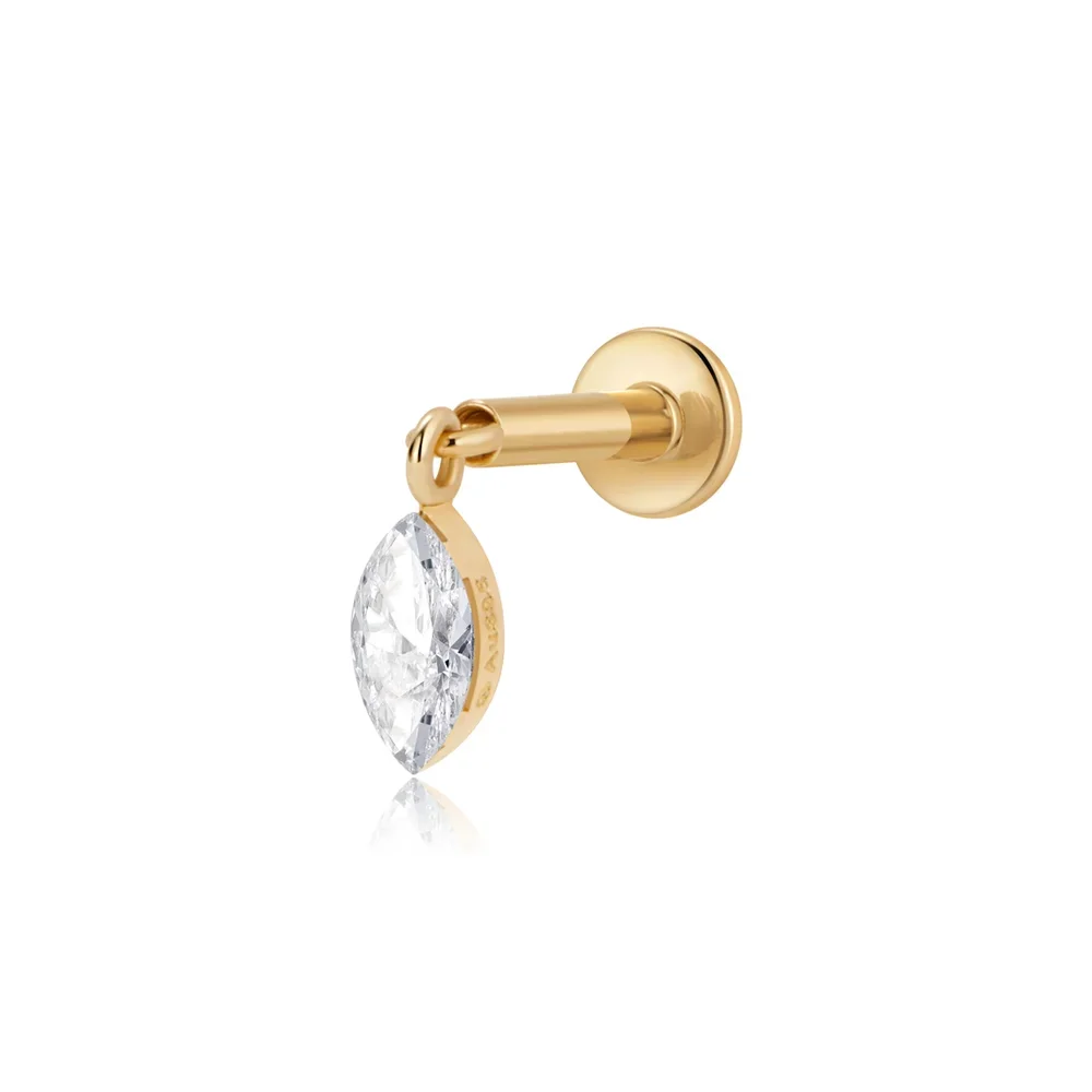 Marquise Lab Grown Diamond Threaded Charm
