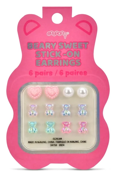 Beary Sweet Stick On Earrings