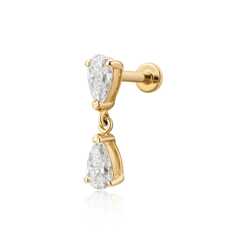 HERMIONE | Double Pear Lab-Grown Diamond Threaded Flatback