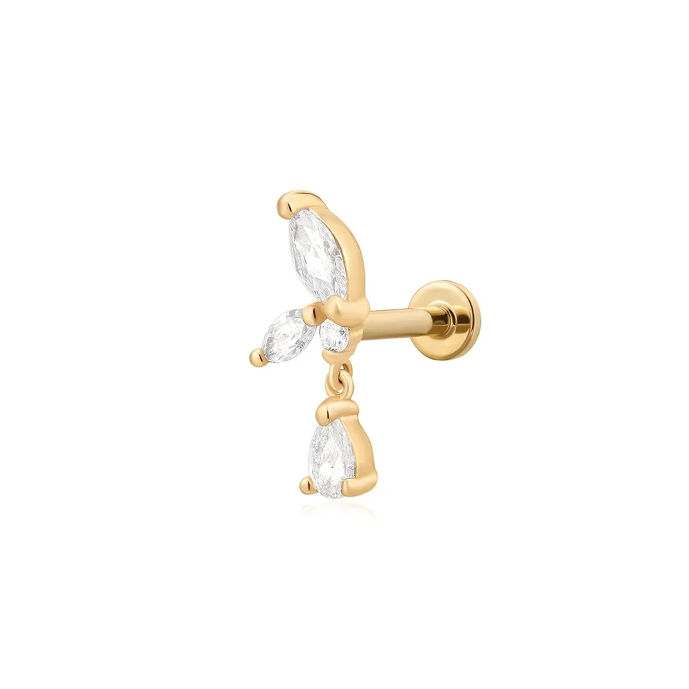 New LEONA | Marquise Dangle Lab Grown Diamond Threaded with Flatback