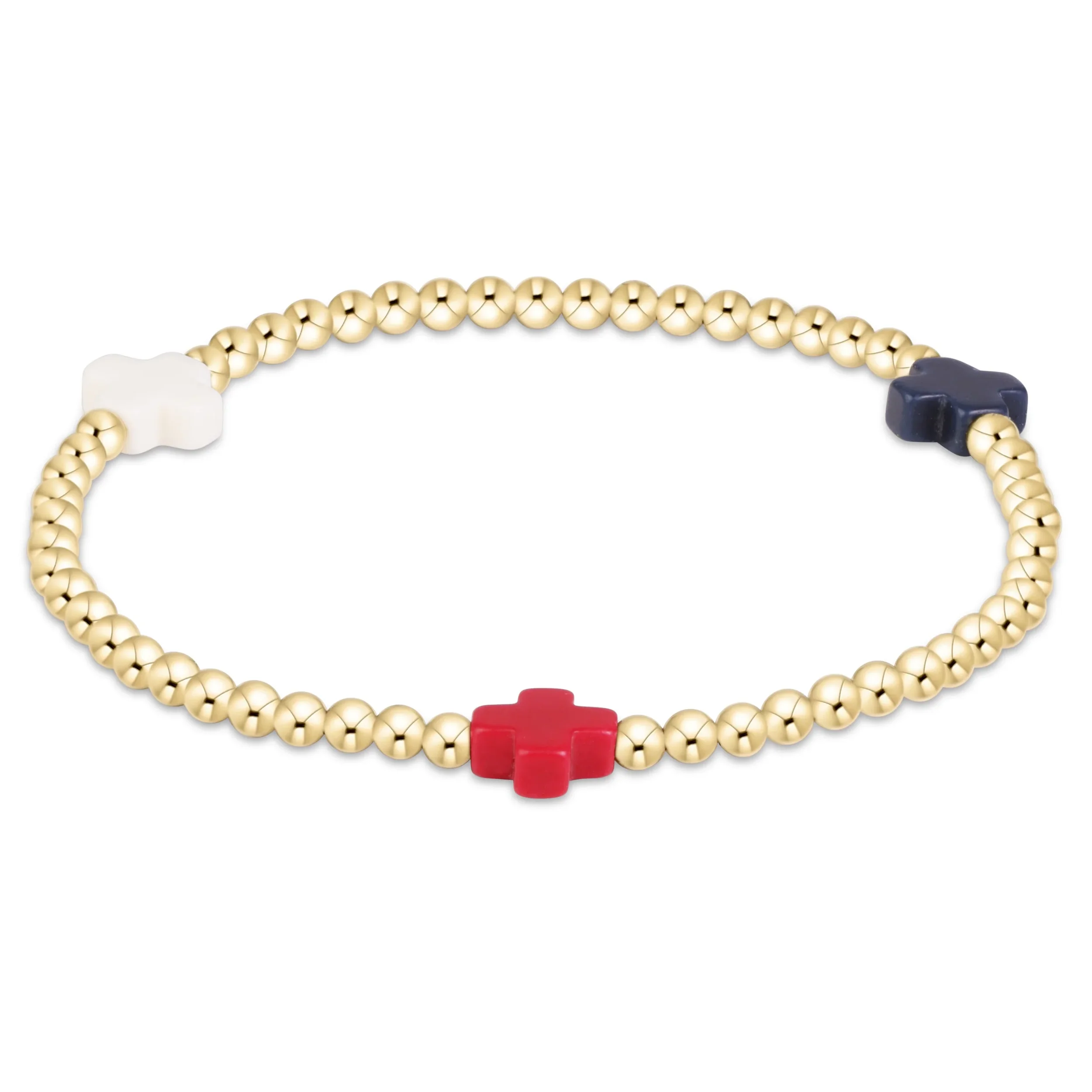 Extends Signature Cross 3mm Gold Bracelet - Firecracker