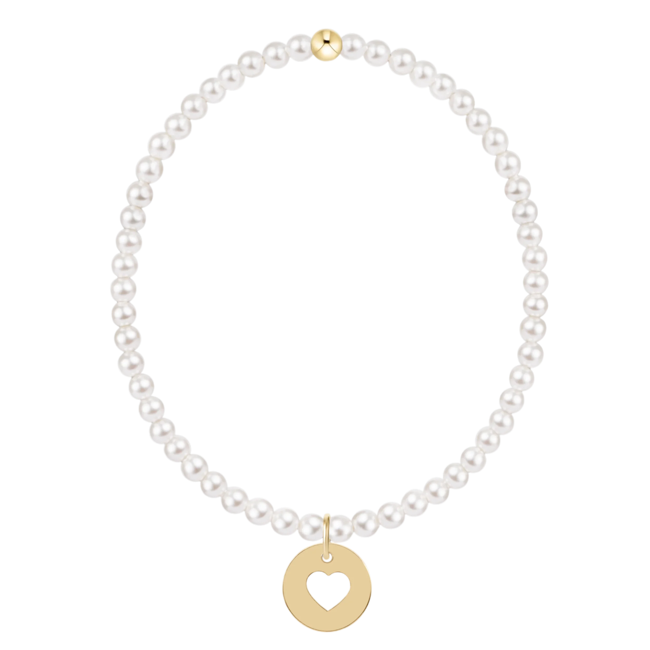 Classic Pearl 3mm Bracelet - Love Gold Disc