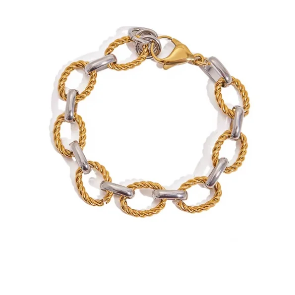 Twisted Oval Link Bracelet- Waterproof